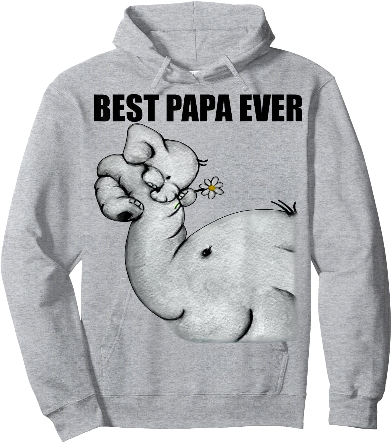 Best Papa Ever Elephant Papa Funny Gift Father Daddy Hoodie - Hoodie | Ash