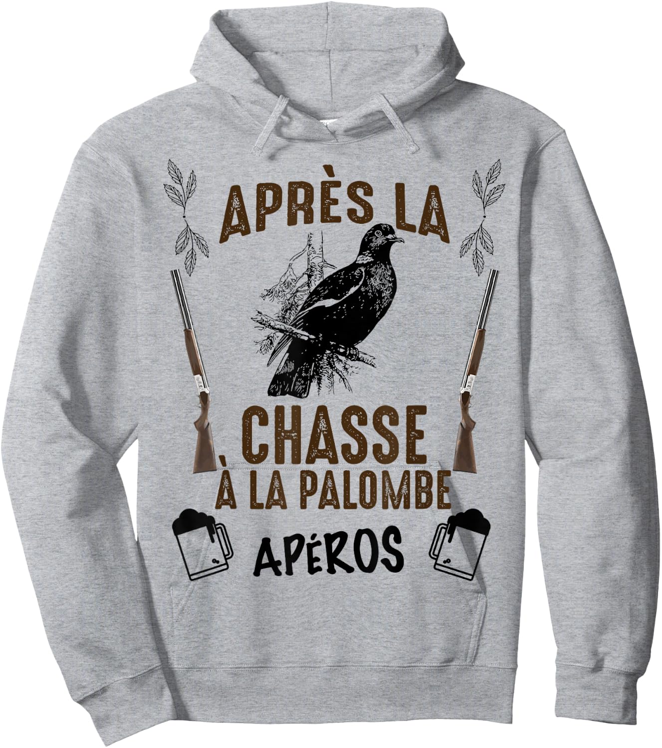 Après La Palombe Apéro Tradition Hunting Humour Hunter Hoodie - Hoodie | Ash