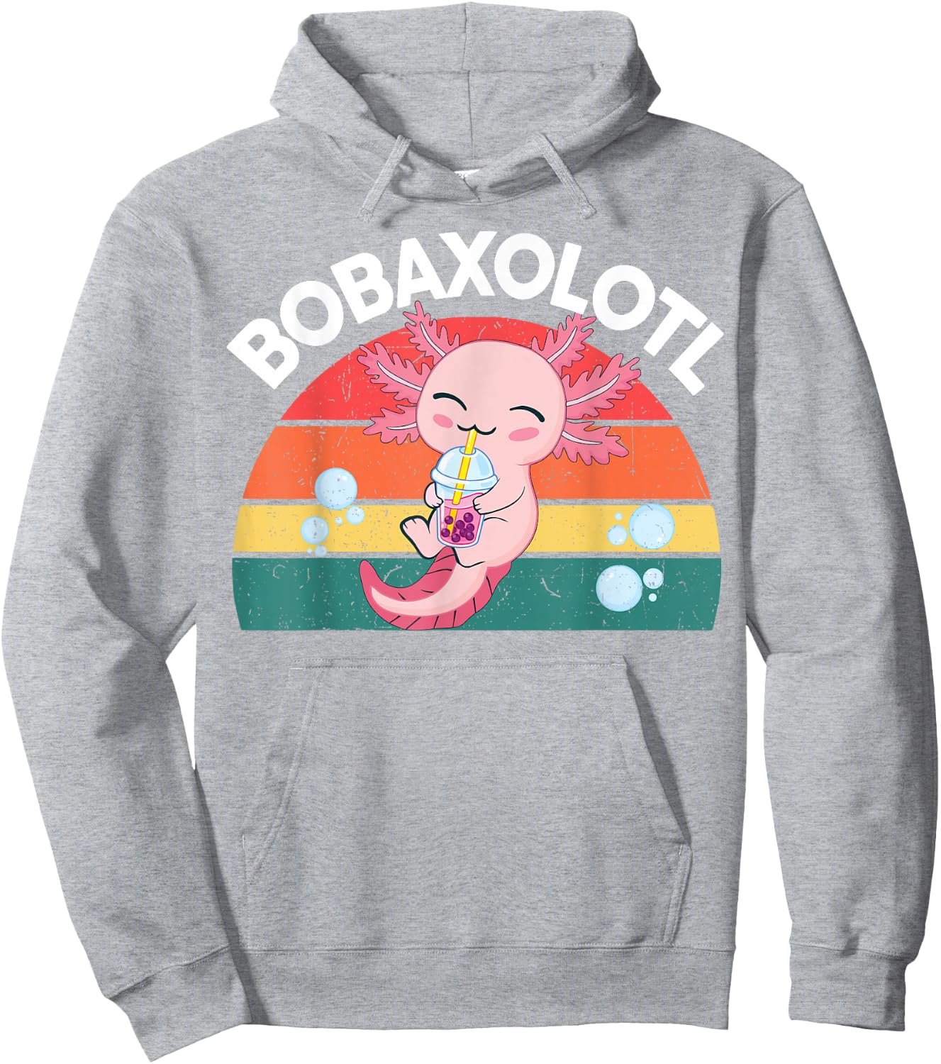 Kawaii Axolotl-Shirt Boba Tea Clothes Anime Teens Girls Kids Hoodie - Hoodie | Ash