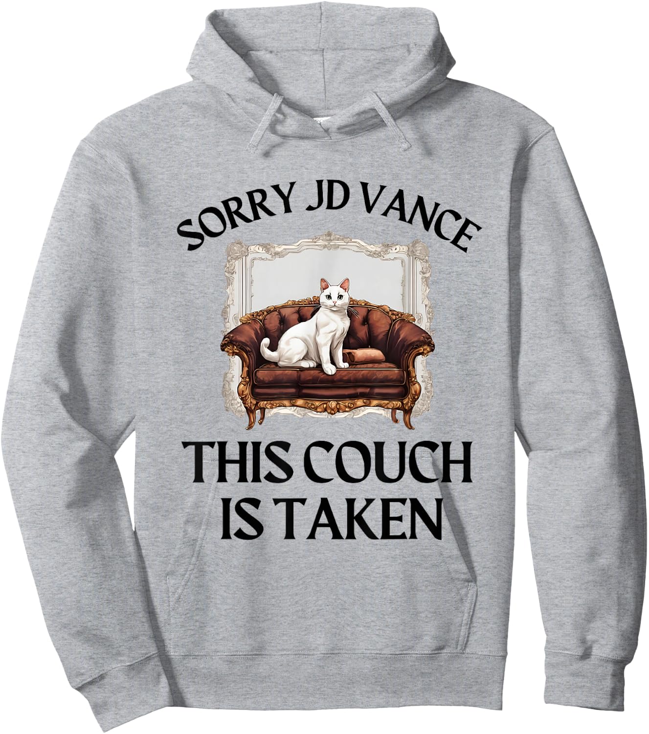 Sorry JD Vance This Couch is Taken Cat Lady Kamala Voter Hoodie - Hoodie | Ash