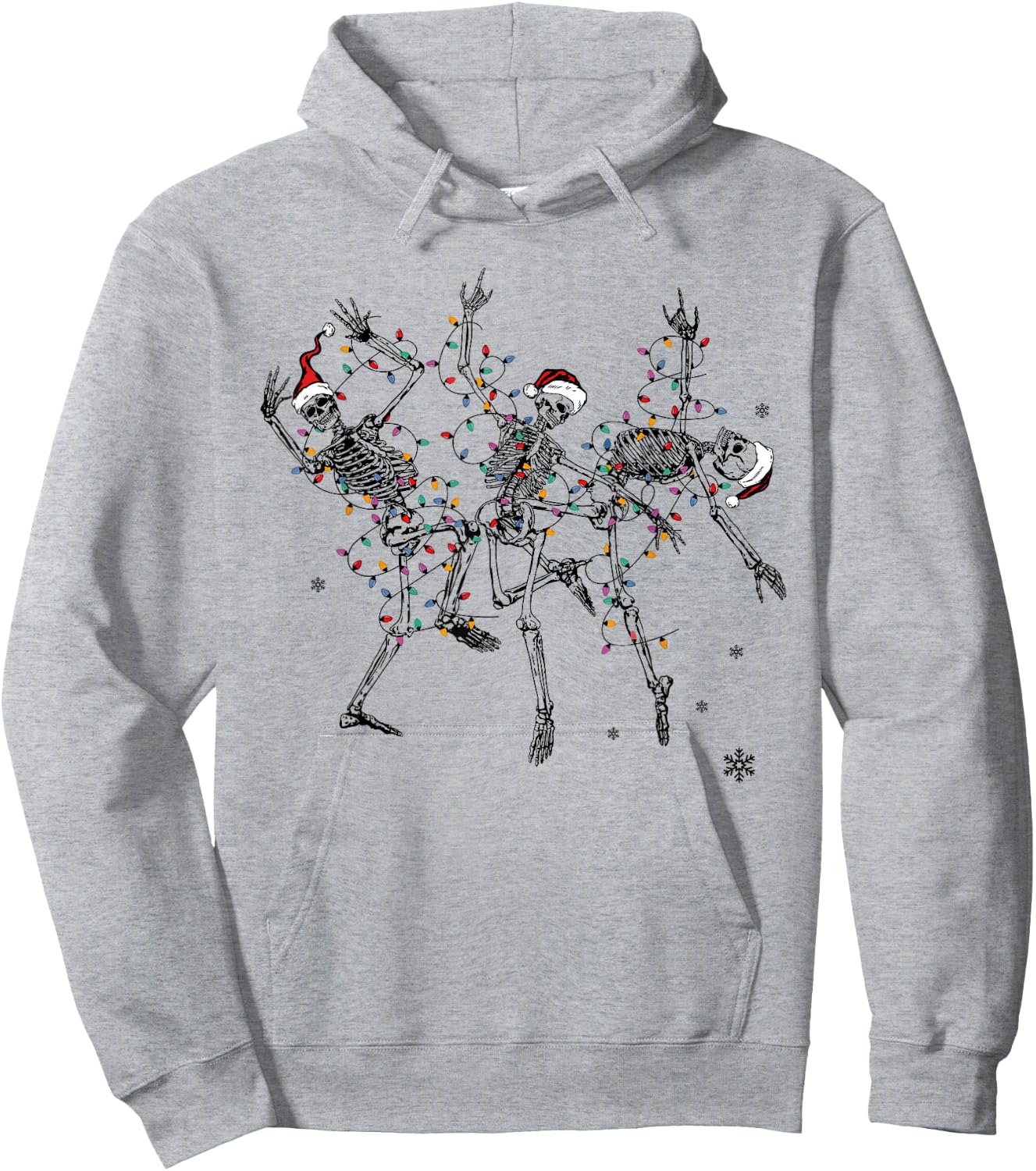 Dancing Skeleton Christmas Merry and Bright Dead Inside Xmas Hoodie - Hoodie | Ash