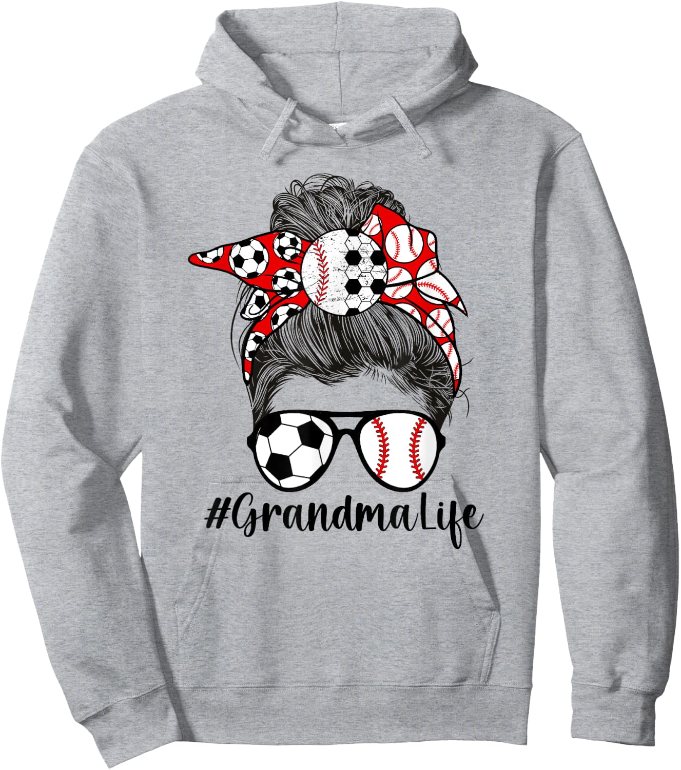 Soccer Baseball Grandma Life Baseball Soccer Grandma Hoodie - Hoodie | Ash