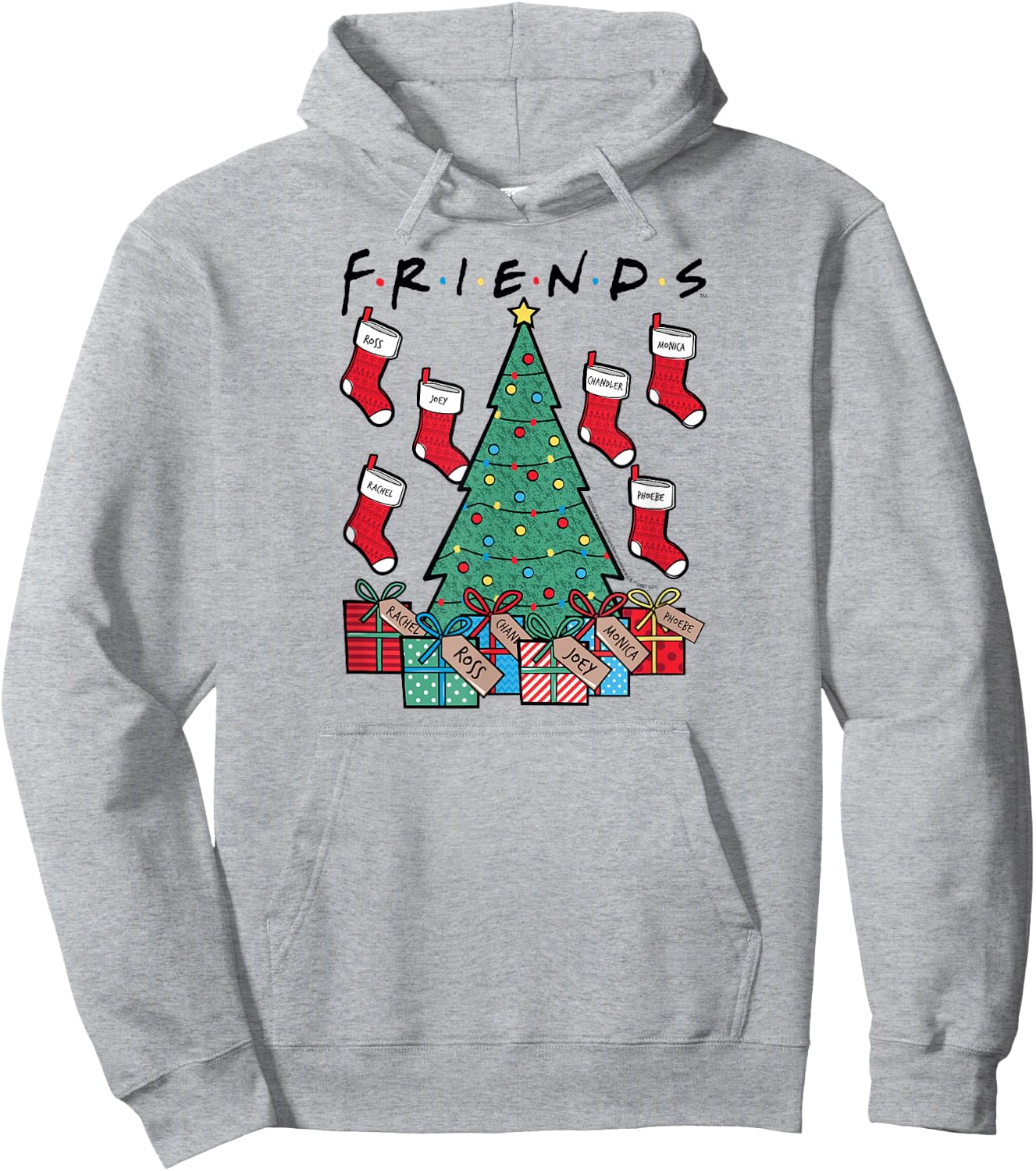 Friends Christmas Tree and Stockings Happy Holidays TV Show Hoodie - Hoodie | Ash