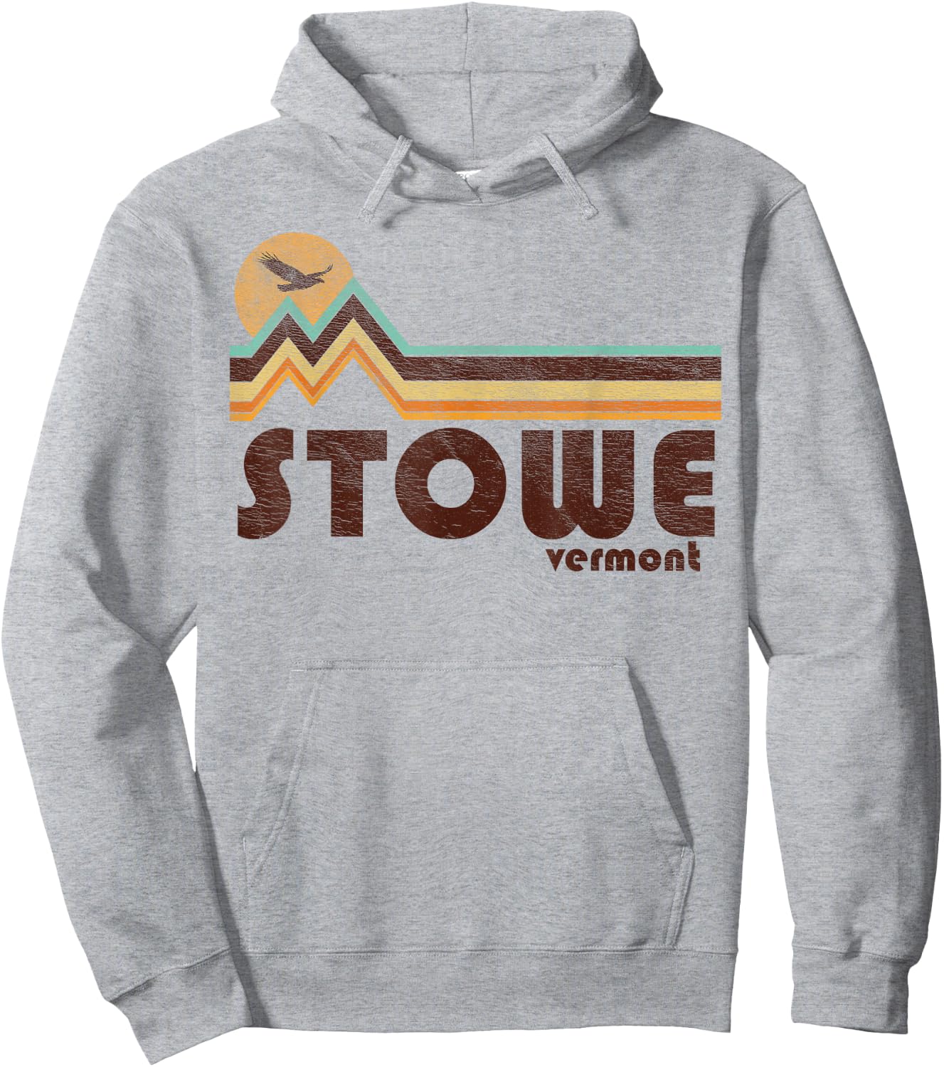 Stowe Vermont VT 70s 80s Retro Style Vintage Souvenir Travel Hoodie - Hoodie | Ash