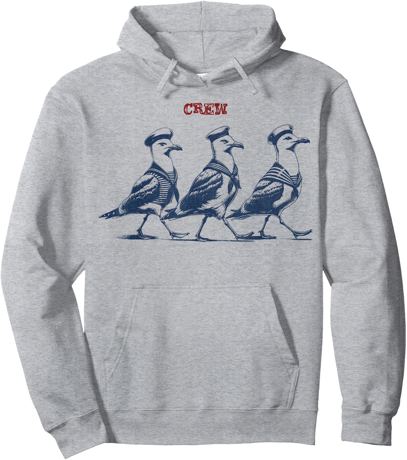 Crew - Funny Seagulls - Boat Yacht Cruise Ship , gray Hoodie - Hoodie | Ash