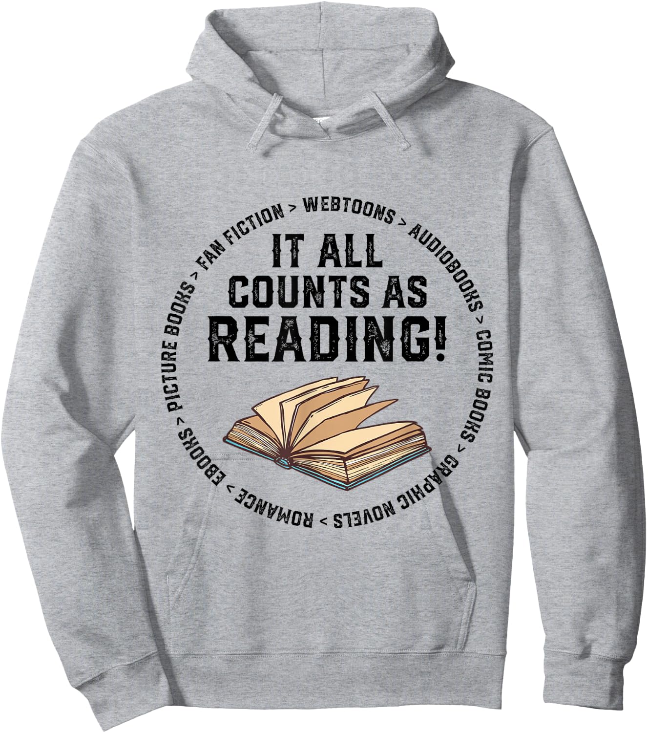 It All Counts As Reading Reader Librarian Teacher Hoodie - Hoodie | Ash