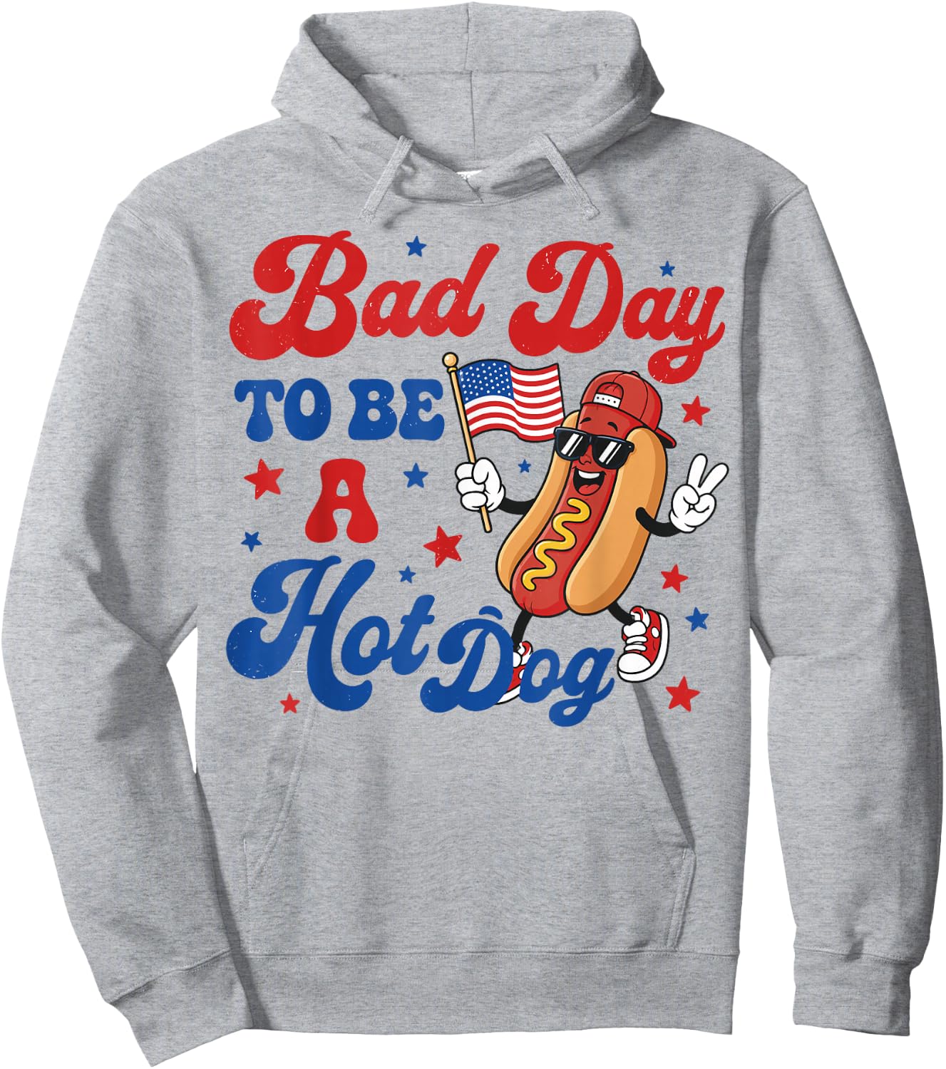 Patriotic USA Grilling Bad Day to Be A Hot Dog 4th July BBQ Hoodie - Hoodie | Ash