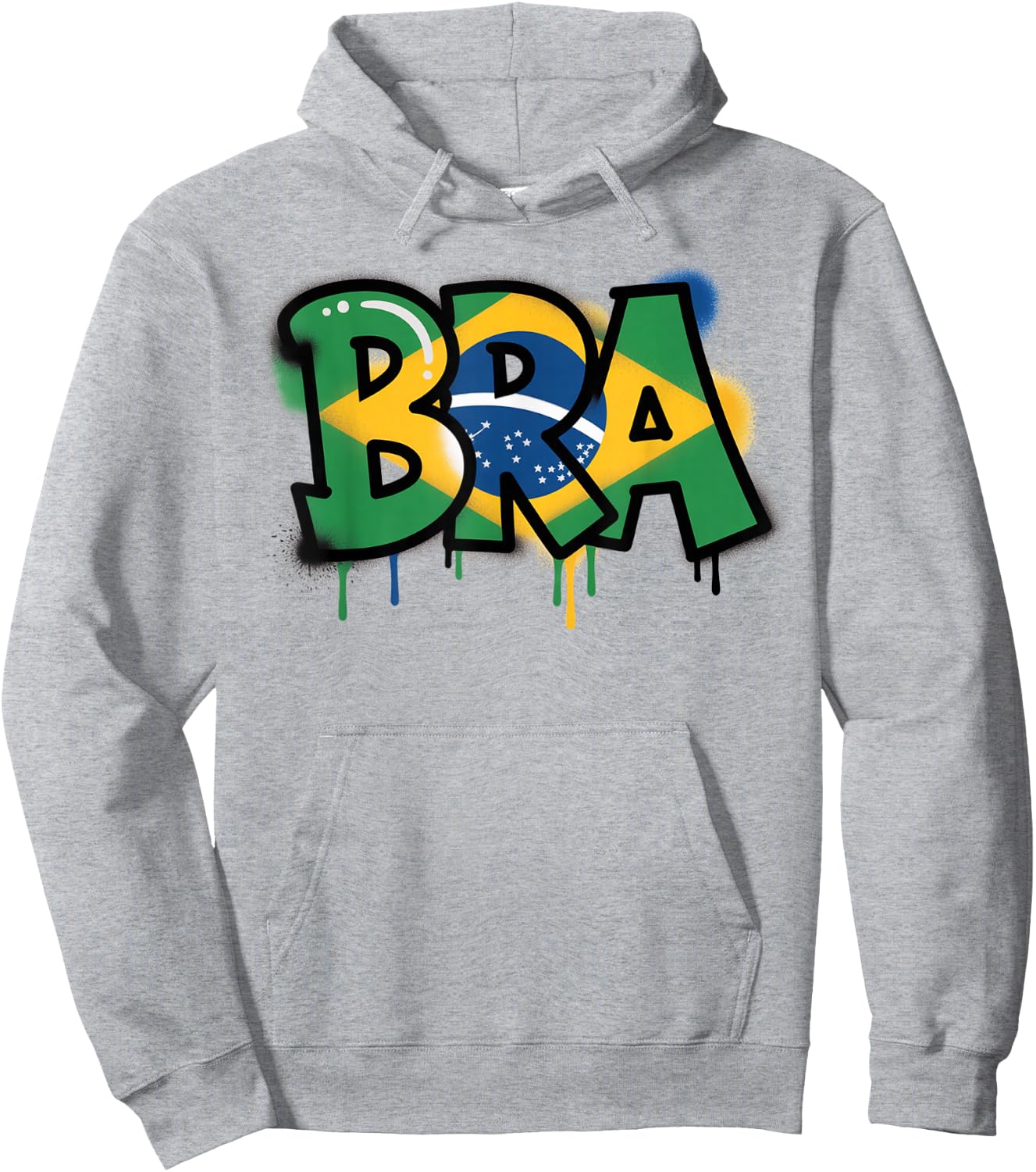 Brazil Flag Brasil Brazilian Pride Street Art Hoodie - Hoodie | Ash