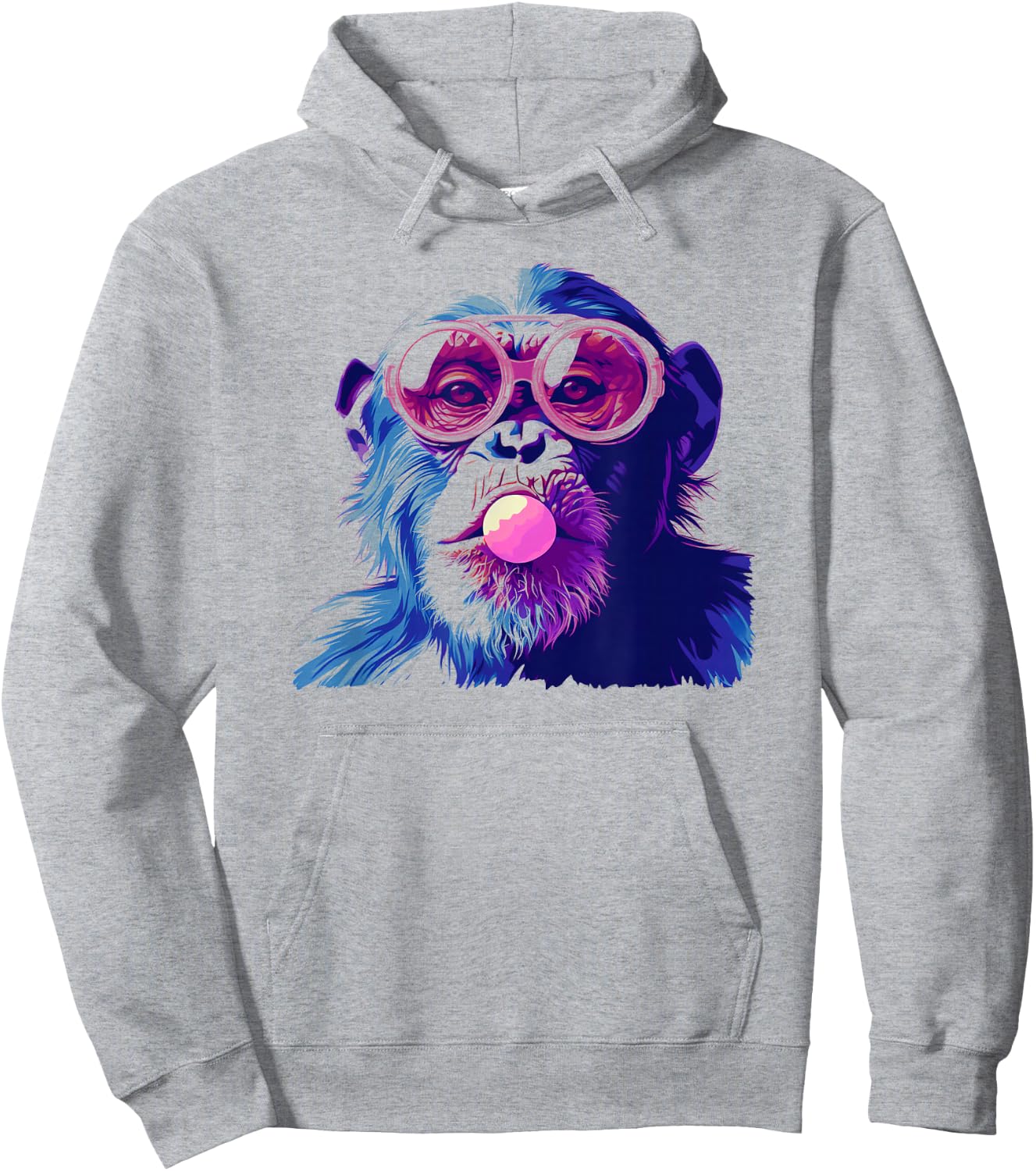 Cute Chimpanzee Monkey Primate Portrait Chimp Bubblegum Hoodie - Hoodie | Ash