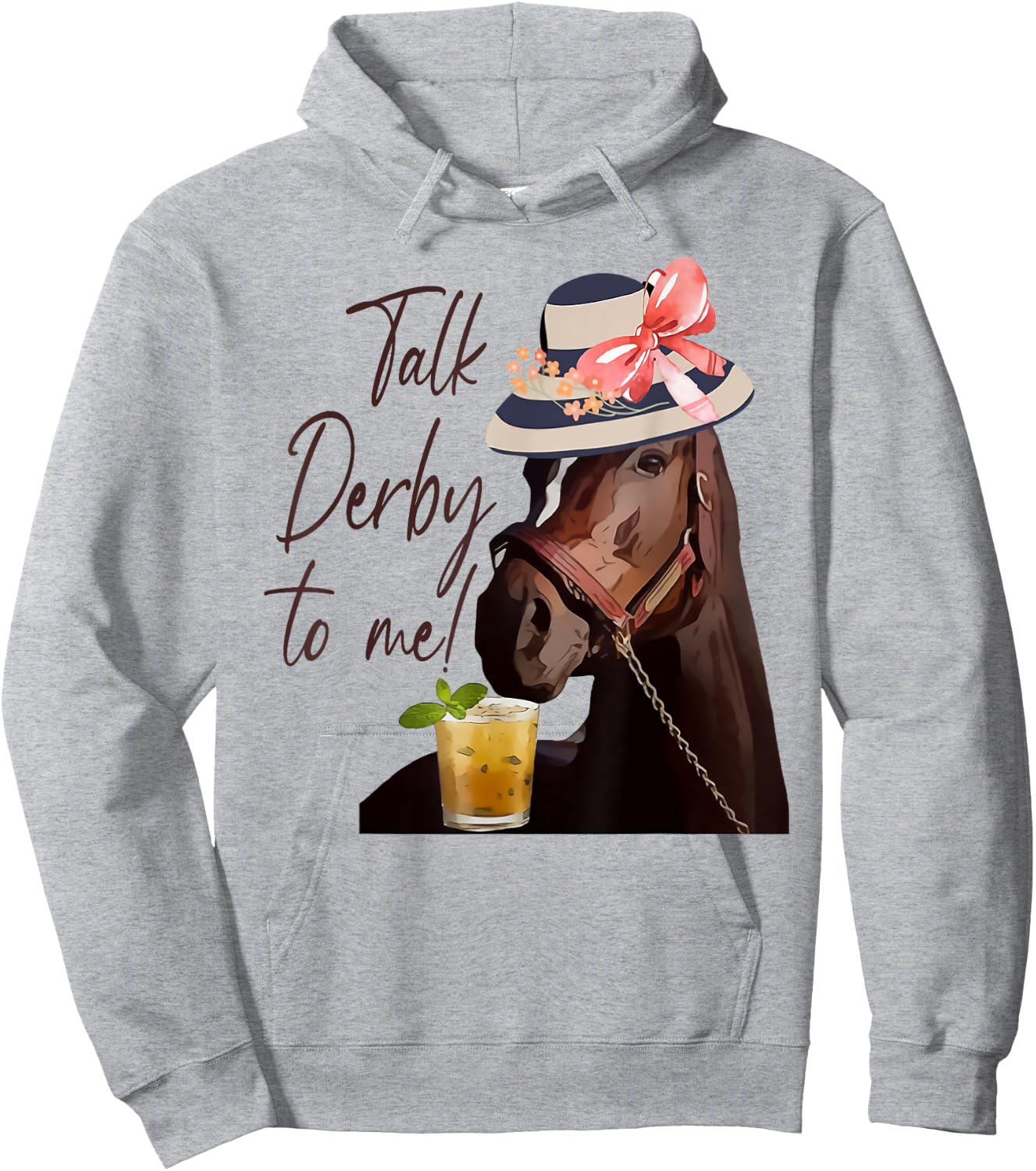 Talk Derby to Me Horse Hoodie - Hoodie | Ash