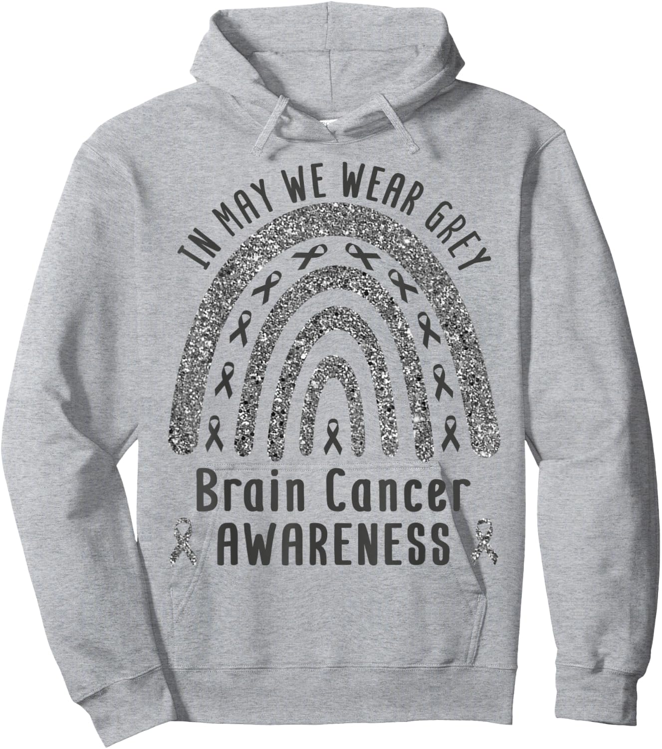 Rainbow Brain Cancer Awareness Shirt Wear Grey Brain Cancer Hoodie - Hoodie | Ash