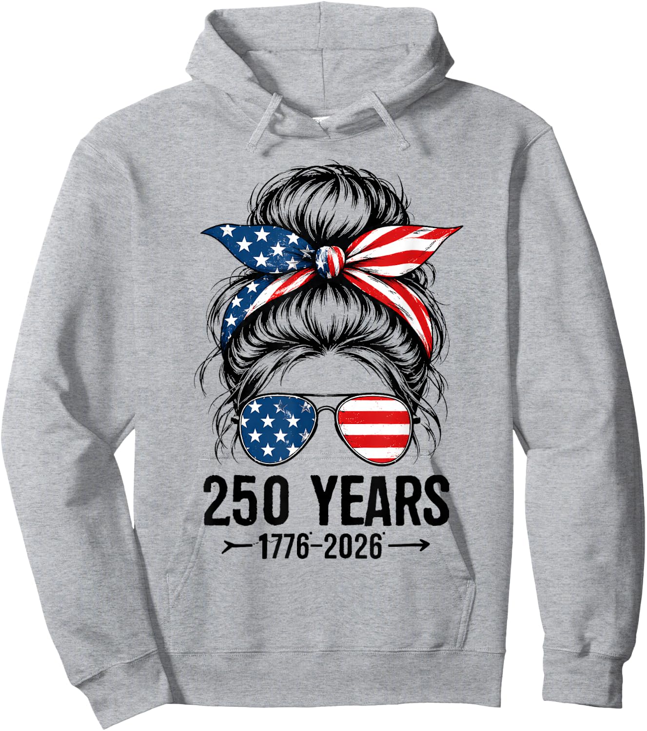 250 Years America Women 250 Anniversary USA 4th of July Girl Hoodie - Hoodie | Ash
