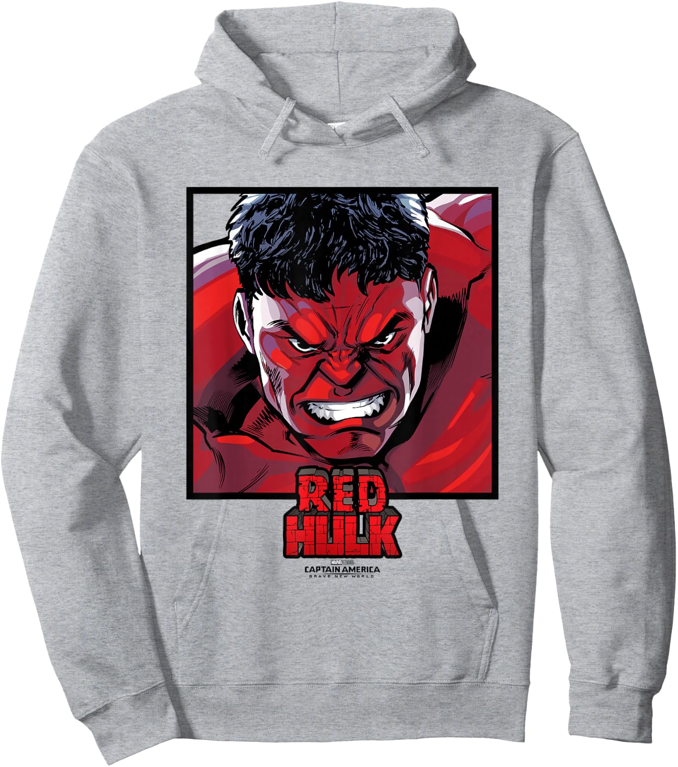Marvel Captain America: Brave New World Red Hulk Face Panel , grey, S Hoodie - Hoodie | Ash