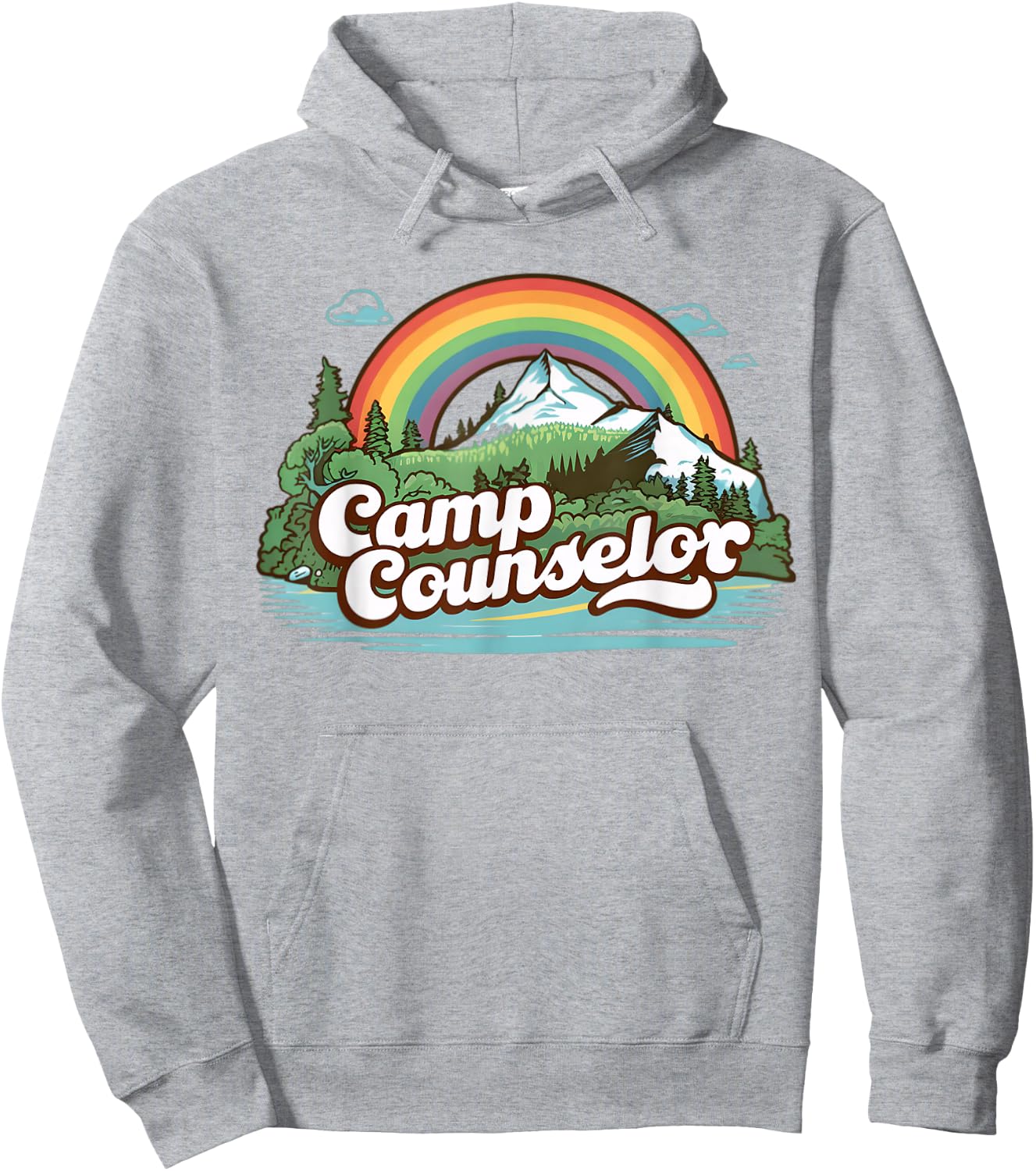 Summer Camp Director Staff Groovy Rainbow Camp Counselor Hoodie - Hoodie | Ash