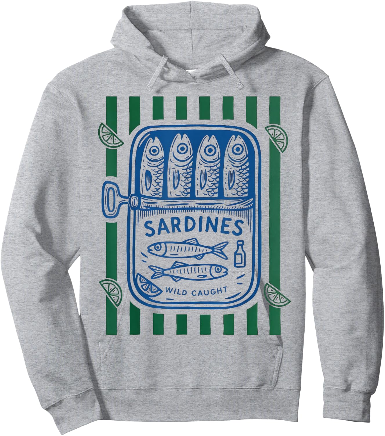 Les Sardines Fisherman Aesthetic Coastal Sardine Tinned Fish Hoodie - Hoodie | Ash