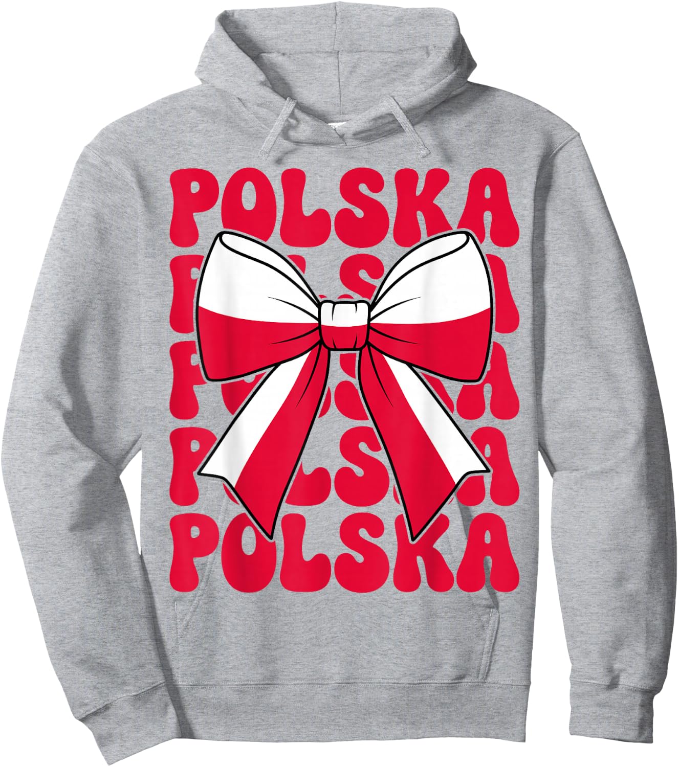 Polish Girl Coquette Bow Poland Flag Cute Polish Polska Hoodie - Hoodie | Ash