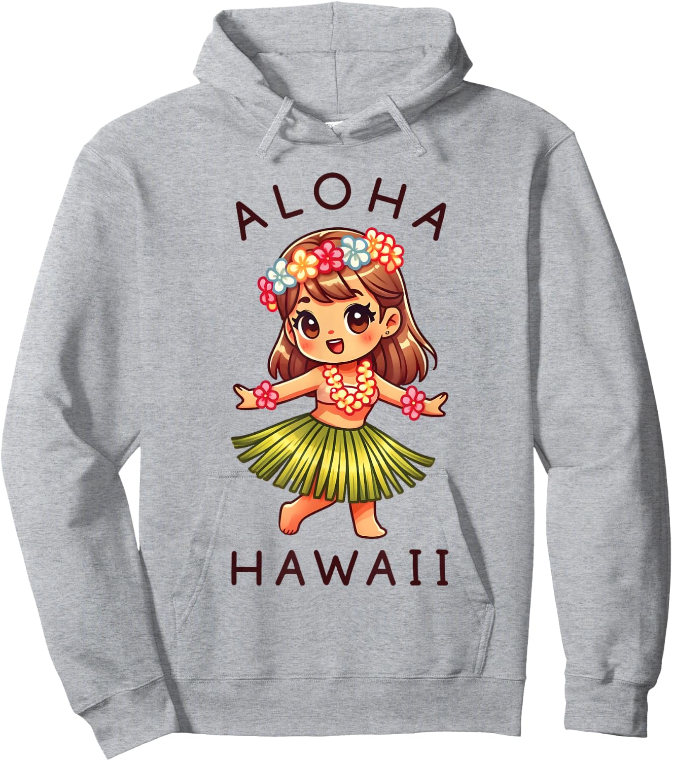 Aloha Hawaii Hawaii Cute Hula Dance Dancer Girl Kids Girls , White Hoodie - Hoodie | Ash