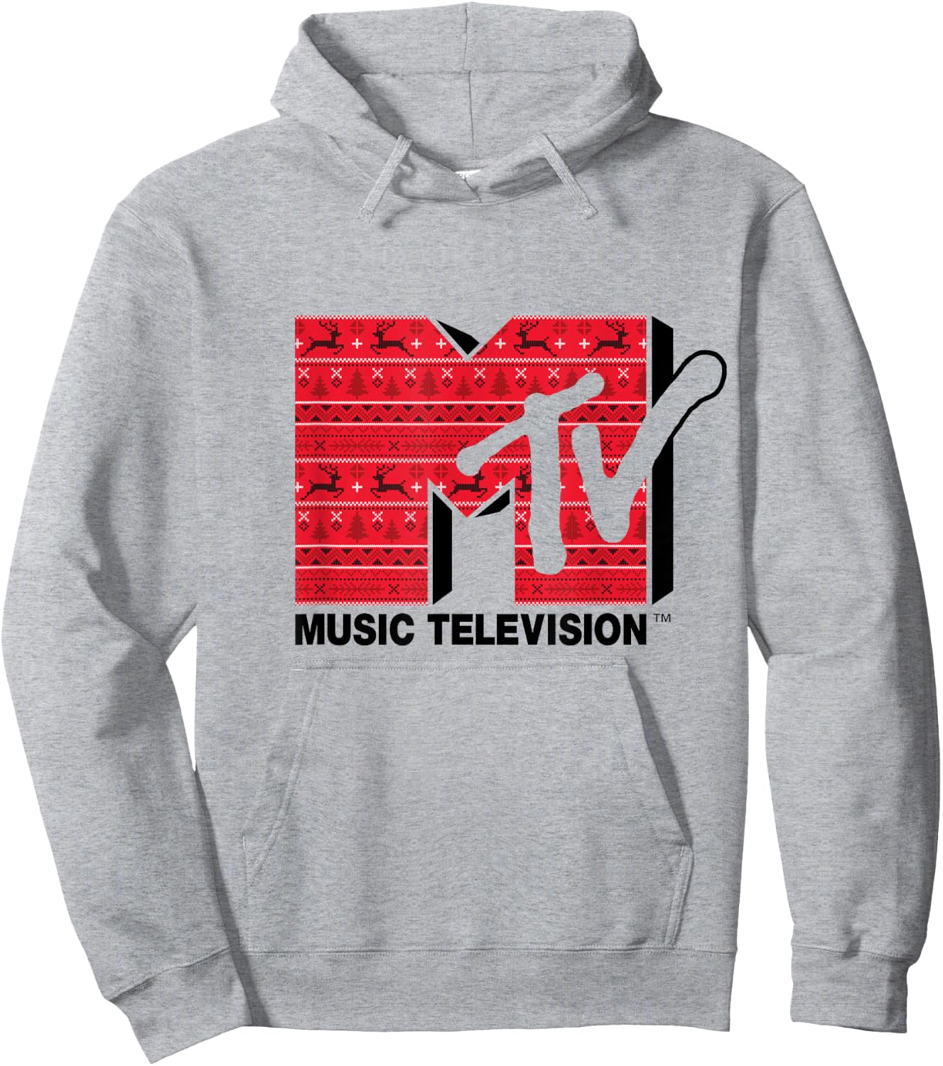 Mademark x MTV - The official MTV Logo in Ugly Christmas Style Hoodie - Hoodie | Ash