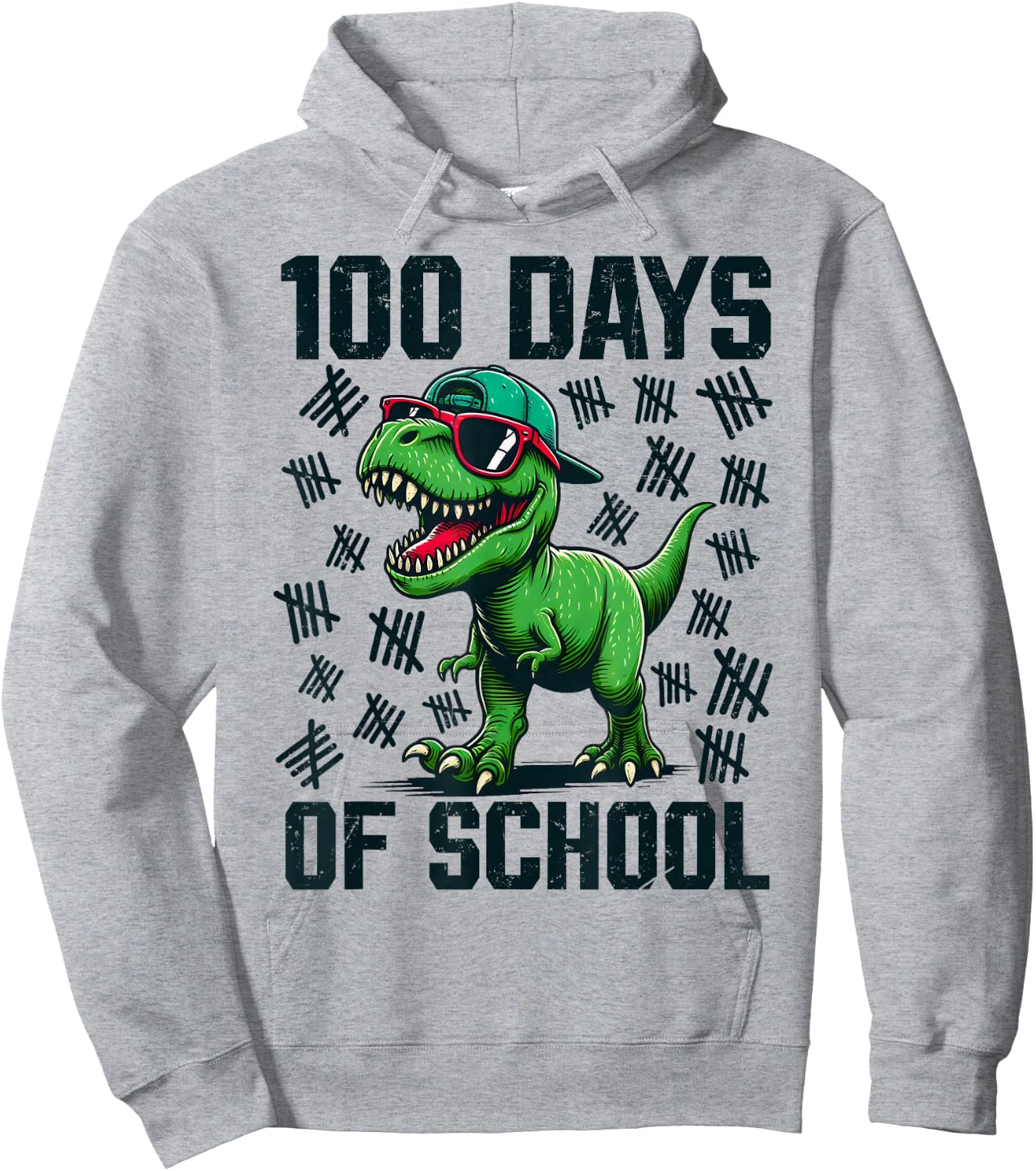 100 Days of School Dinosaur 100th Day Of School Boys Toddler Hoodie - Hoodie | Ash