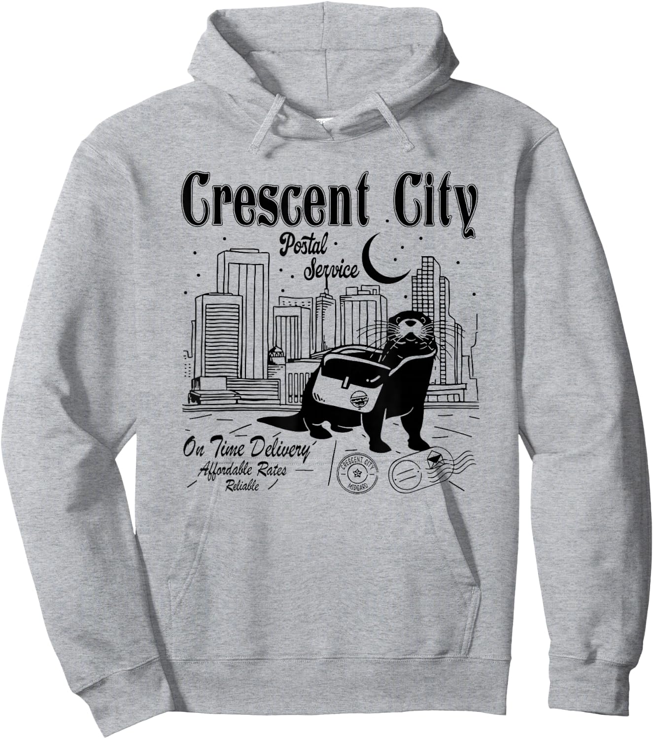 Crescent City Postal Service, Funny Crescent City Otter Hoodie - Hoodie | Ash