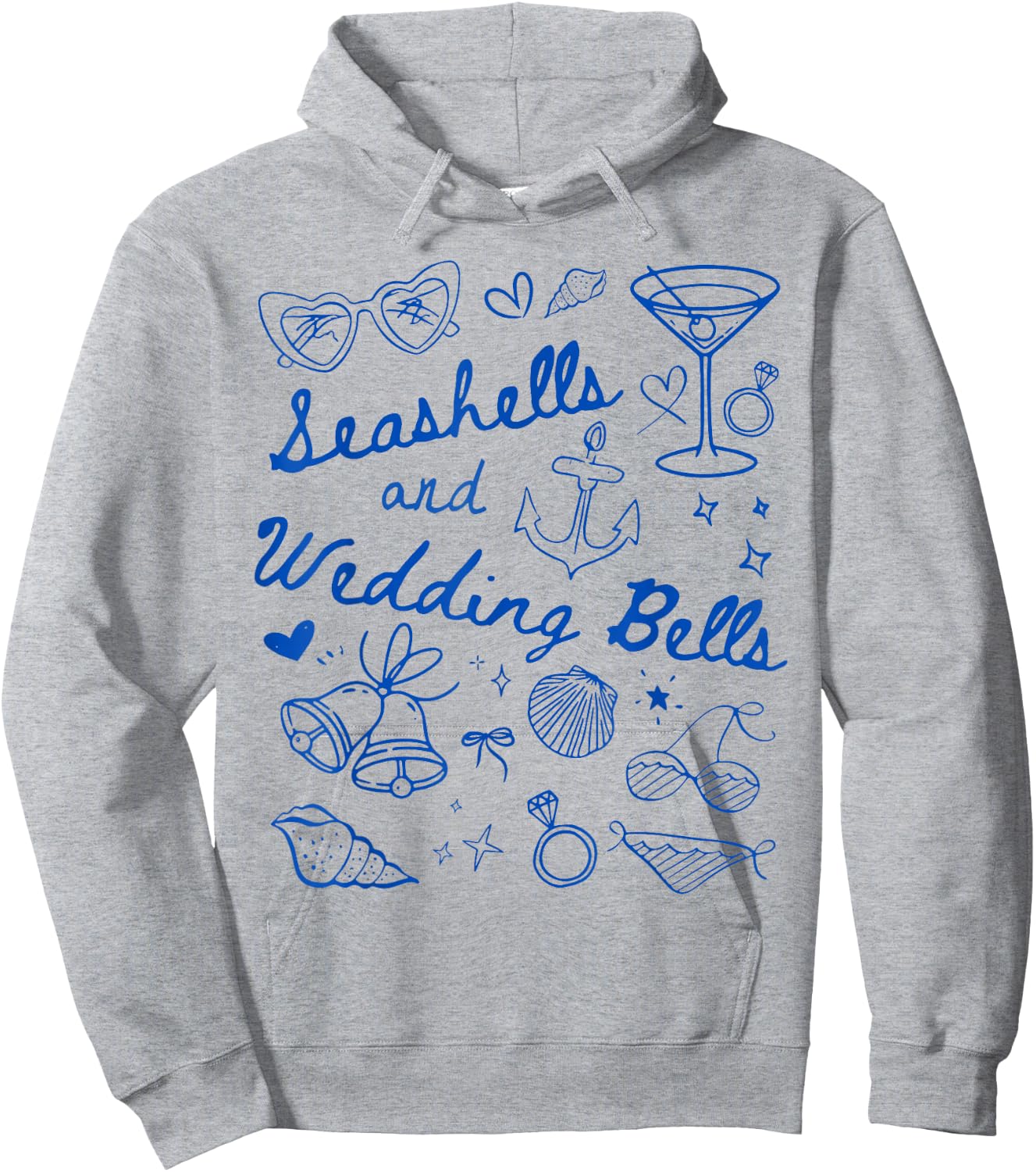 Seashells and Wedding Bells Bridesmaid Bachelorette Party Hoodie - Hoodie | Ash