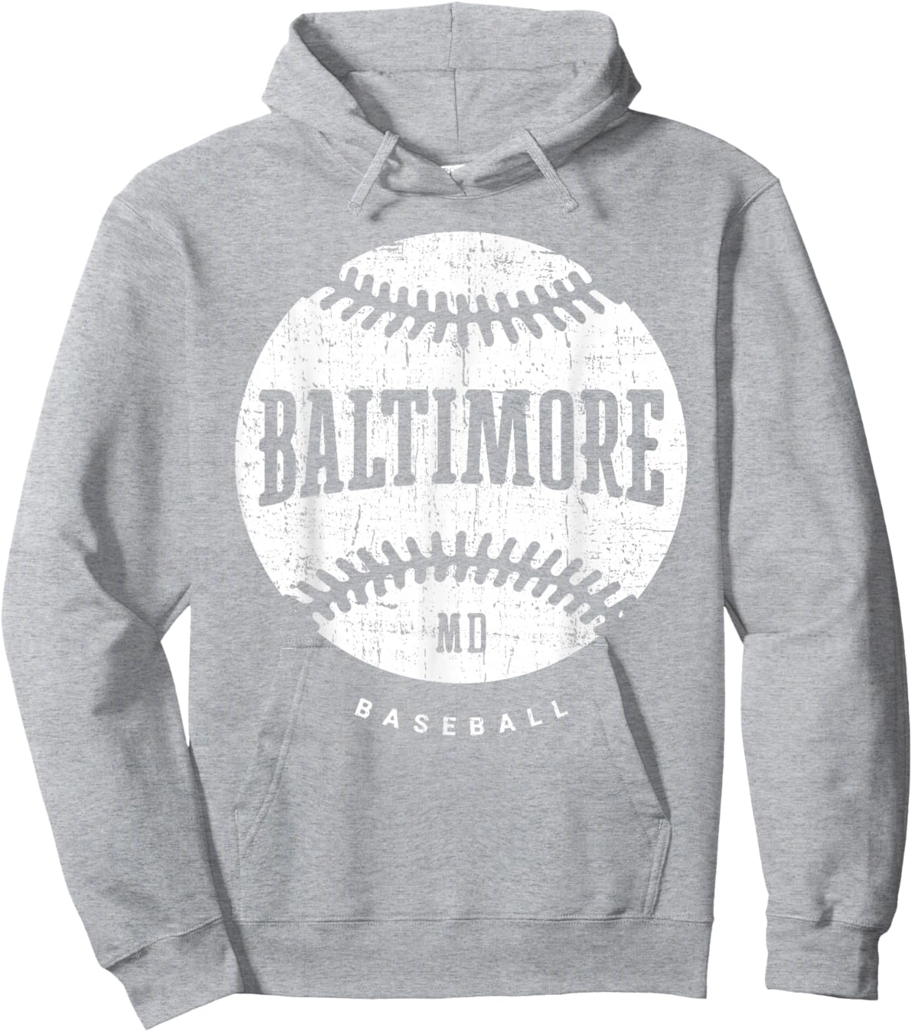 Baltimore Baseball Retro Vintage Design Baseball Lover Hoodie - Hoodie | Ash