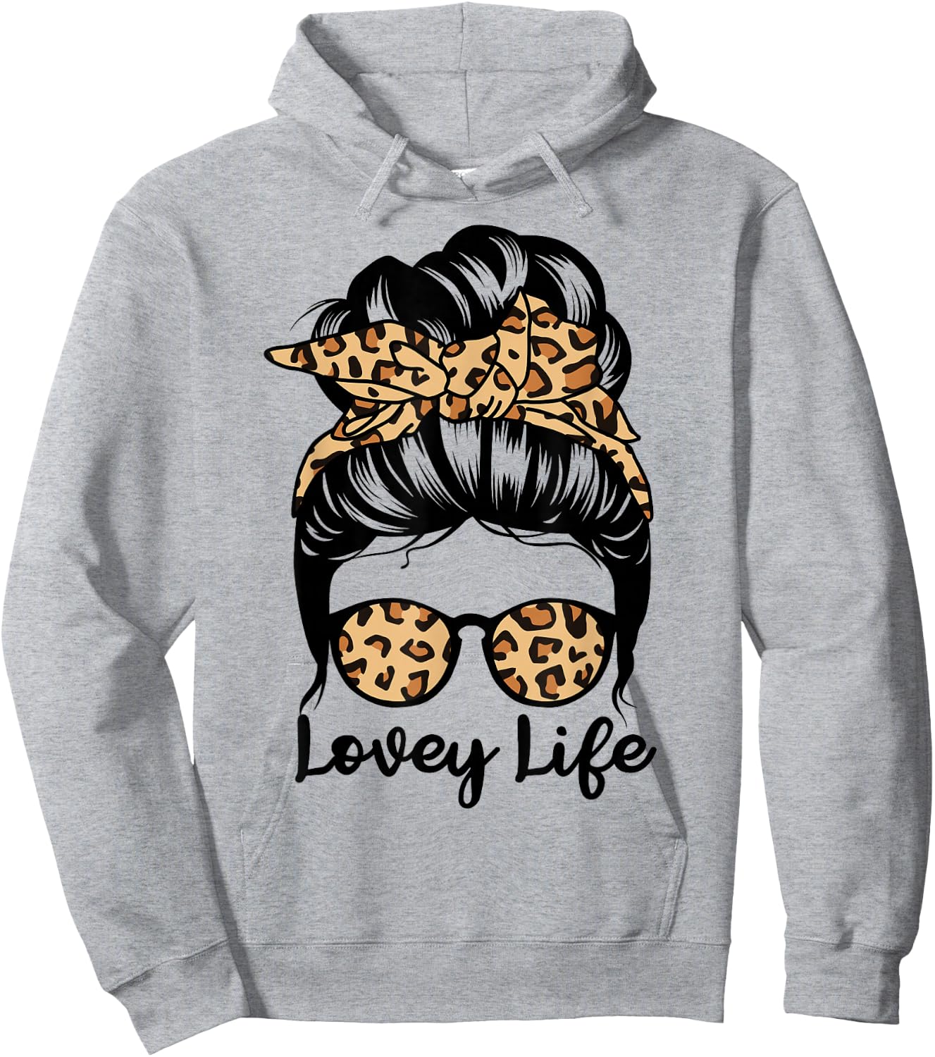 Lovey Life Messy Bun Hair Funny Grandma Hoodie - Hoodie | Ash