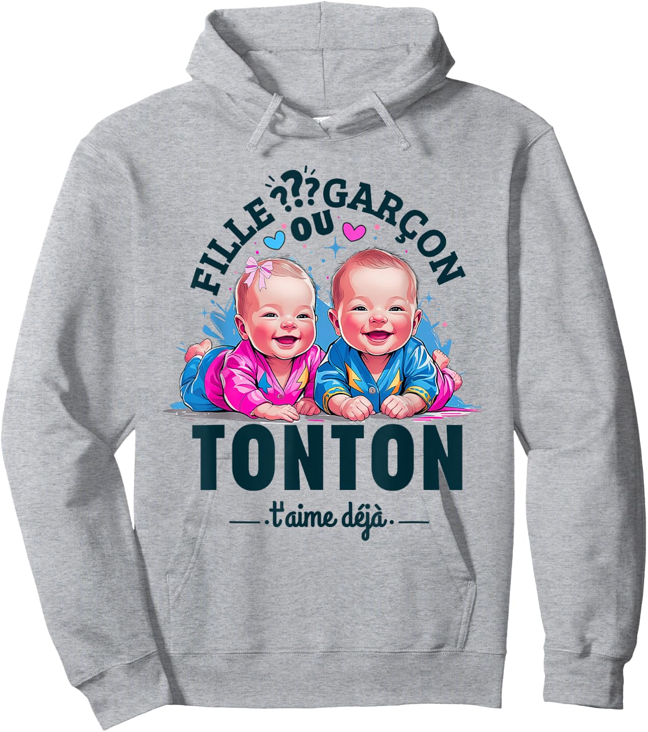 Man Gift Gender Reveal Tonton Party Gender Reveal Baby Hoodie - Hoodie | Ash
