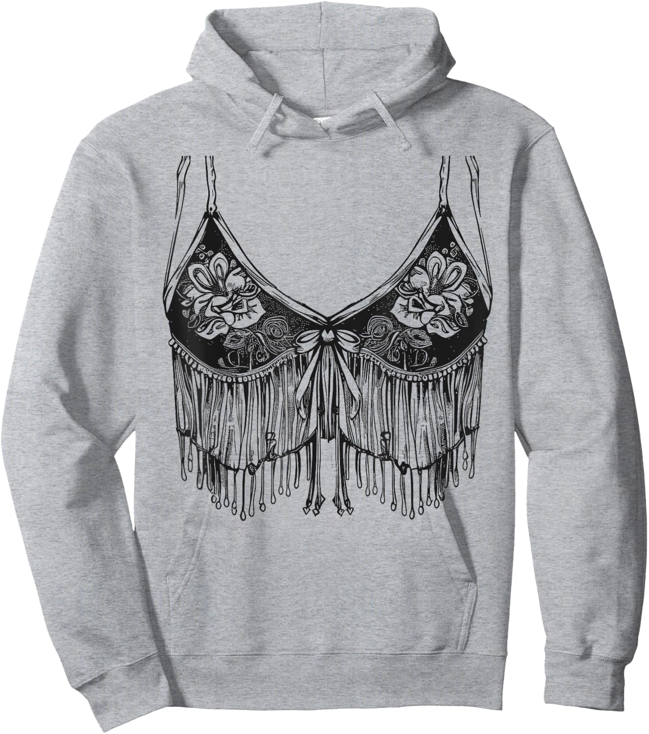 Lingerie Bra graphic Cowgirl Fringe Trendy Cute Sexy Country Hoodie - Hoodie | Ash