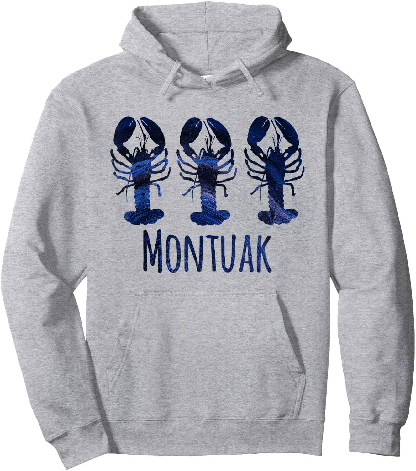 Montauk Nautical Coastal Loves Lobster Seafood Beach Ocean Hoodie - Hoodie | Ash