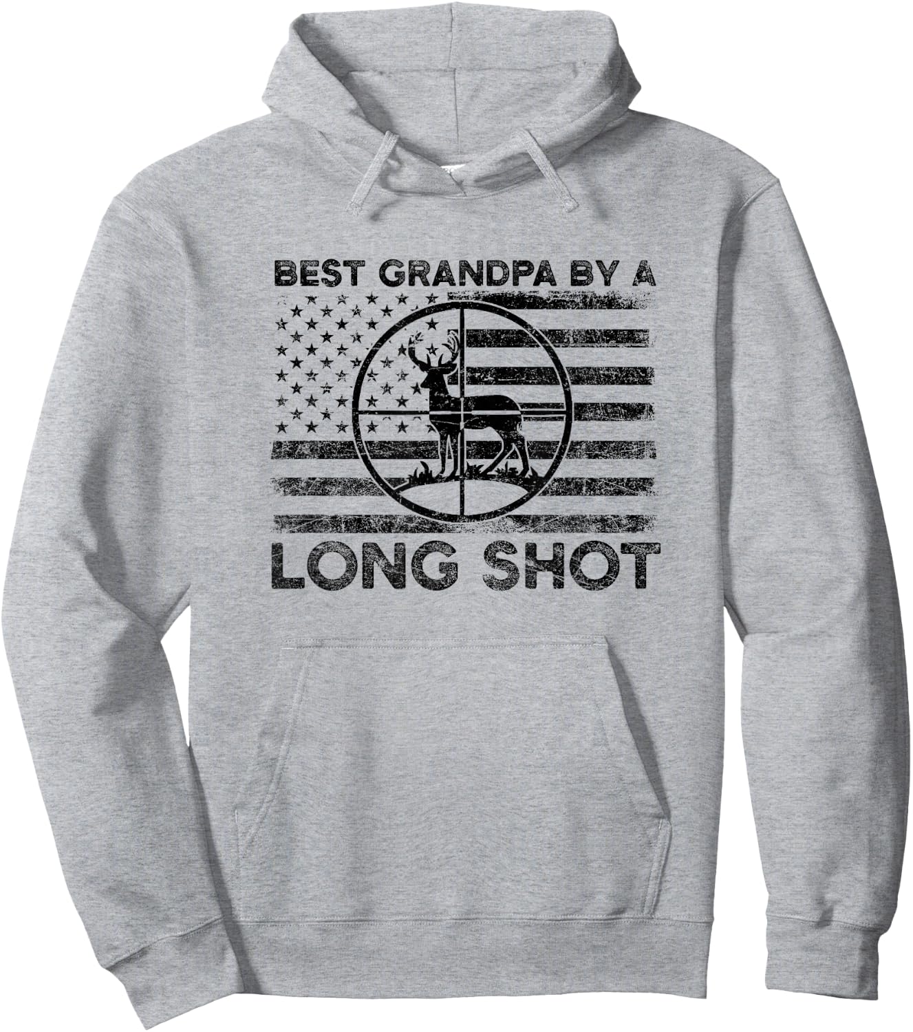 Hunter Deer Hunting Grandpa Best Grandpa By A Long Short Hoodie - Hoodie | Ash