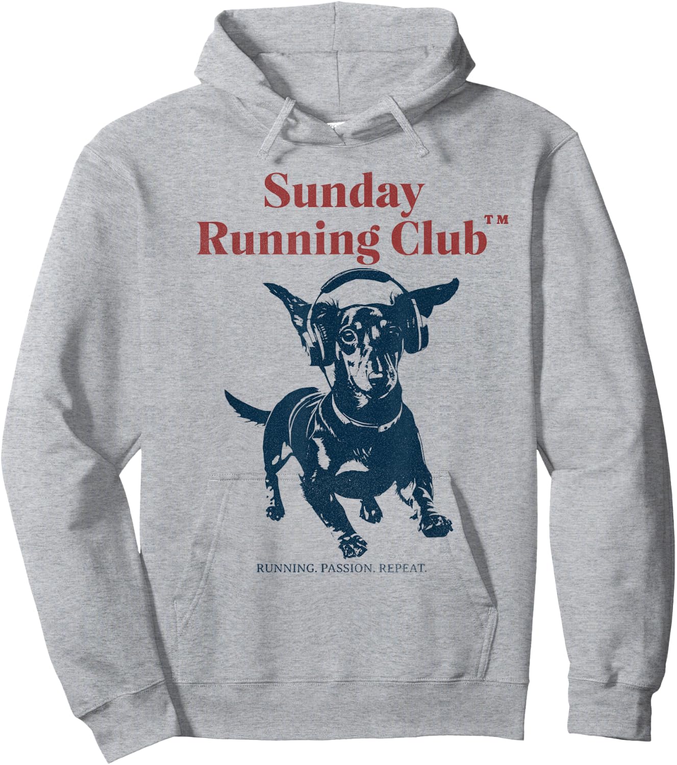 Sunday Running Club - laufender Dackel Hoodie - Hoodie | Ash