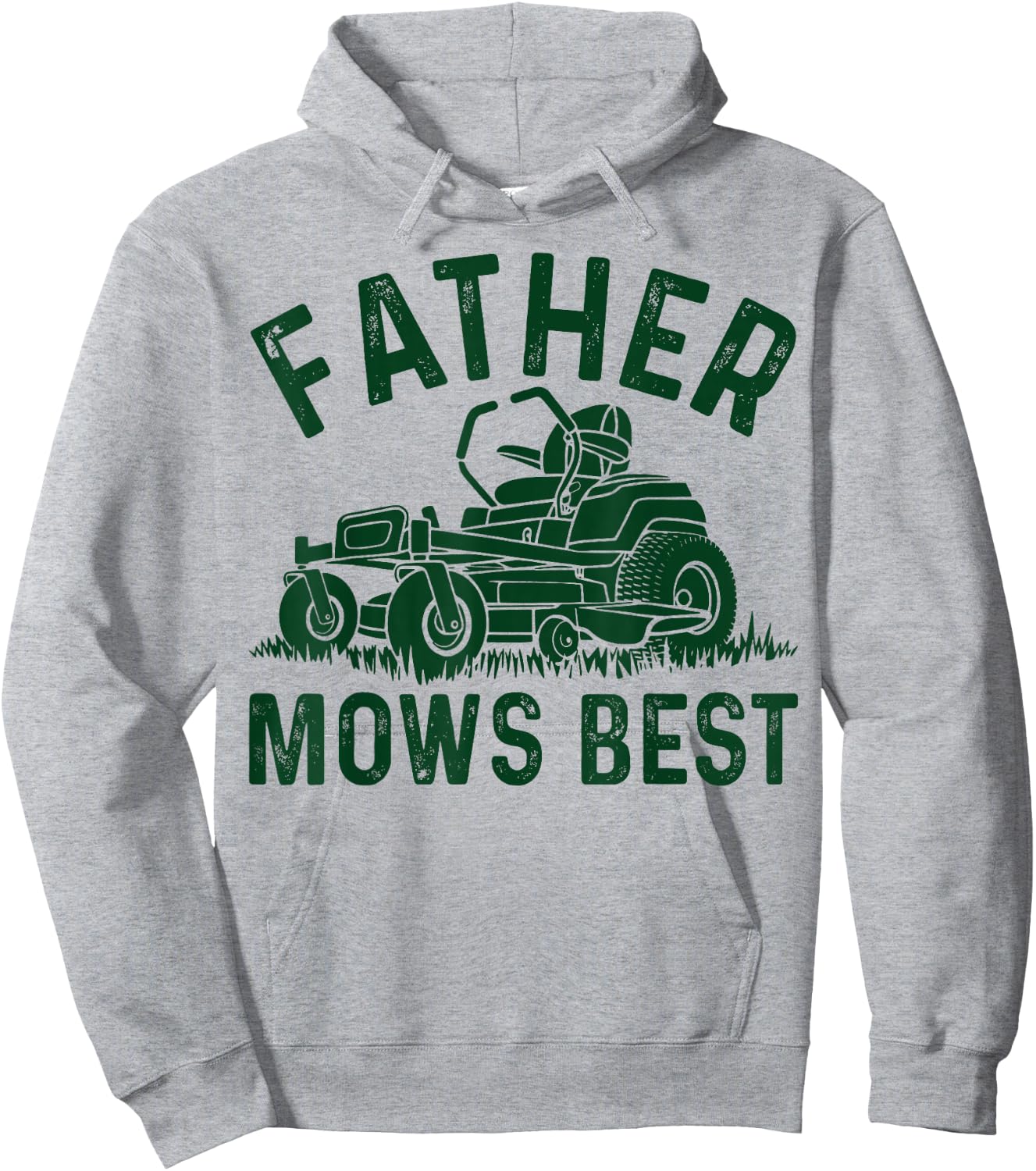 Father Mows Best Lawn Mower Funny Fathers Day Gardener Papa Hoodie - Hoodie | Ash
