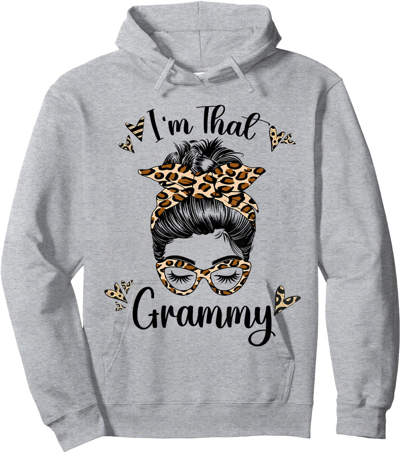 Grandma I'm That Grammy Leopard Grandma Hoodie - Hoodie | Ash