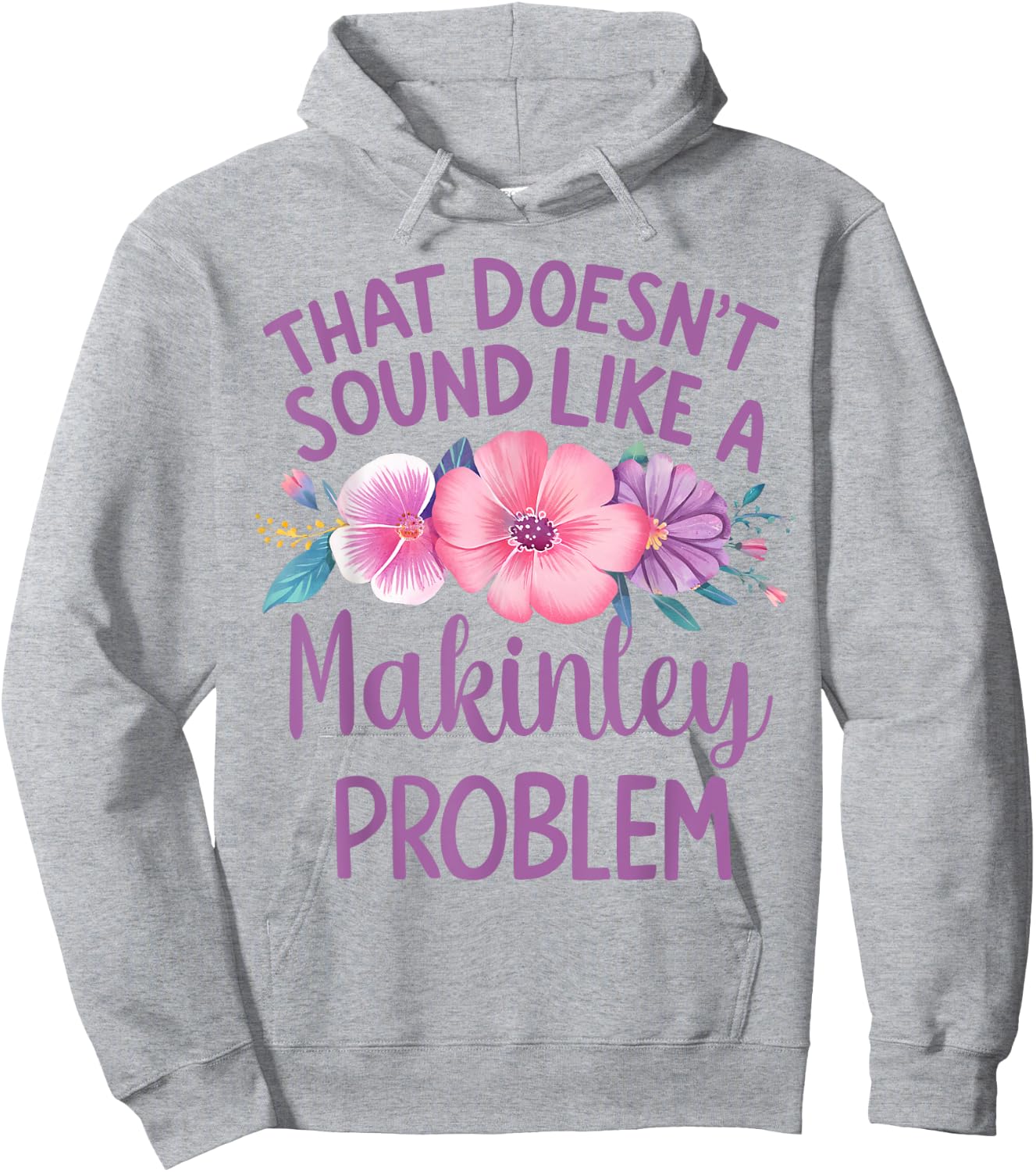 Makinley Personalized Cute Flower Girls Makinley Name Hoodie - Hoodie | Ash