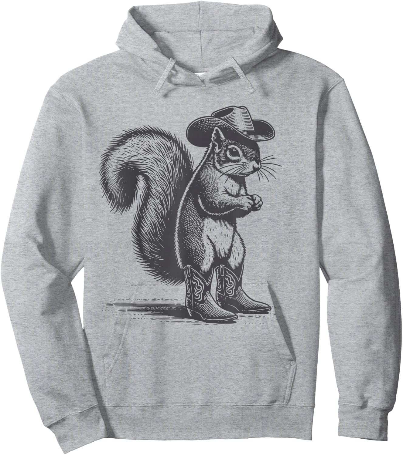 Vintage Squirrel Cowboy Cowgirl Squirrel Country Western Hoodie - Hoodie | Ash
