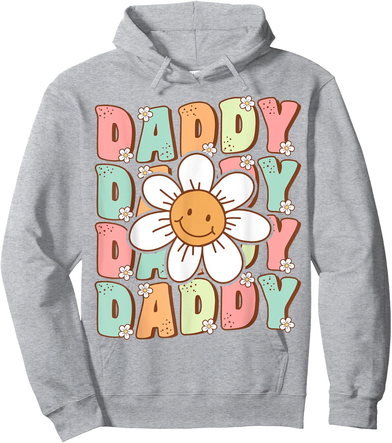 Groovy Daddy Matching Family Birthday Party Daisy Flower Hoodie - Hoodie | Ash
