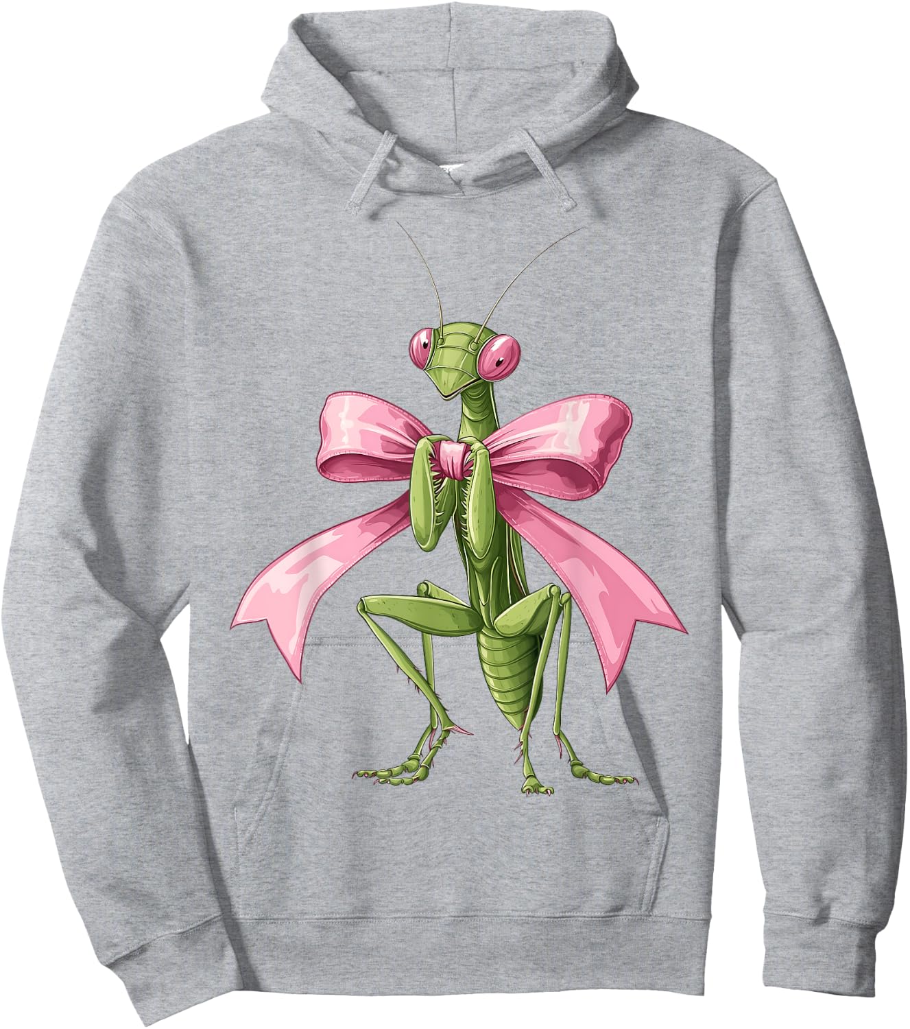 Coquette Bow Mantis Praying Mantis Insect Pink Ribbon Girl Hoodie - Hoodie | Ash