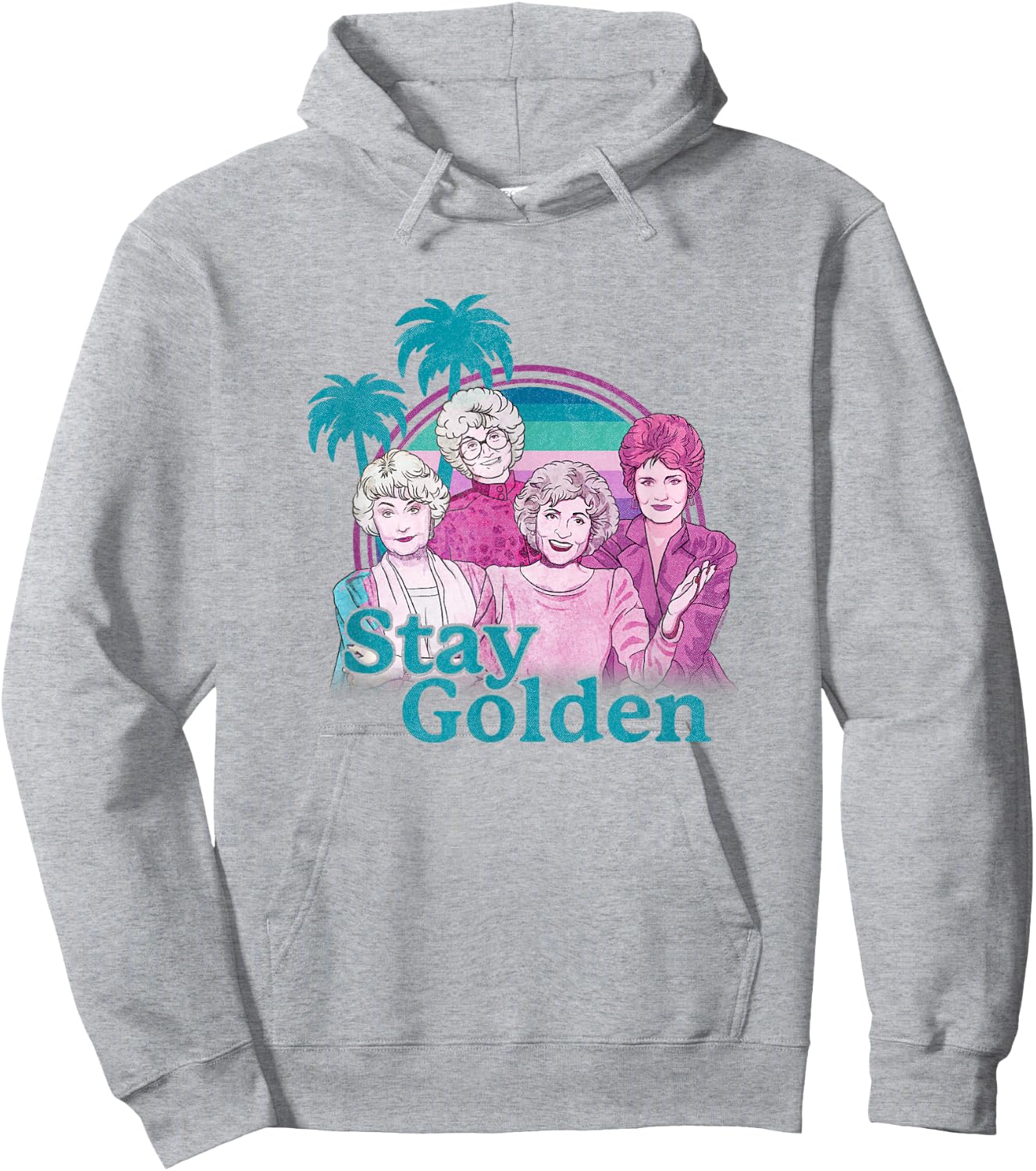 The Golden Girls Stay Golden Iconic Retro Animated Portrait , White Hoodie - Hoodie | Ash