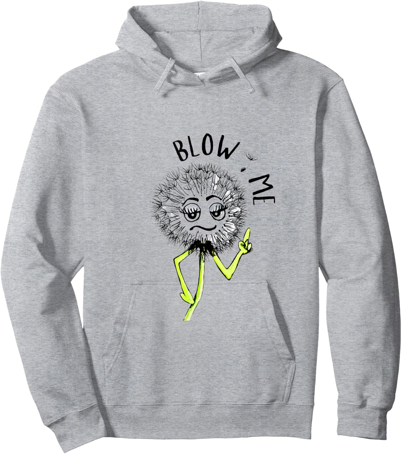 Funny Blow Me Dandelion Graphic Hoodie - Hoodie | Ash