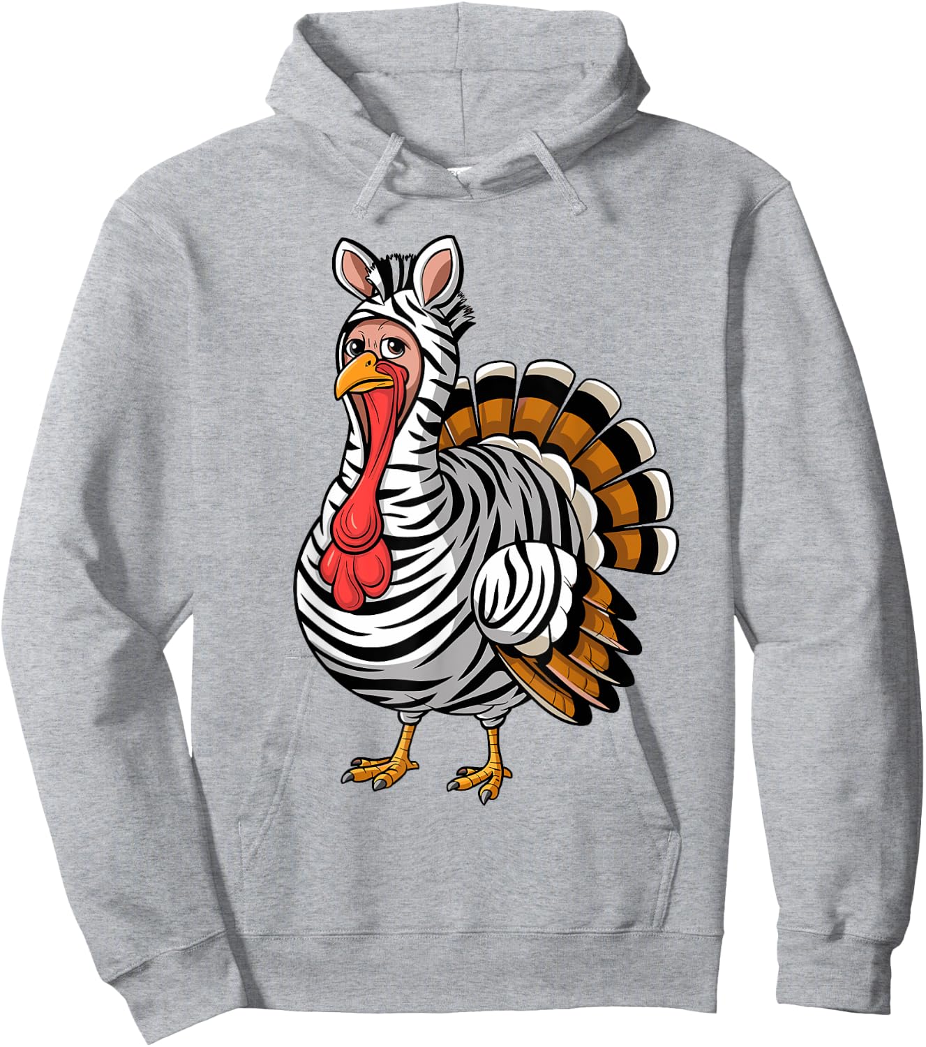 Funny Thanksgiving Turkey Fake Zebra Disguise Hoodie - Hoodie | Ash