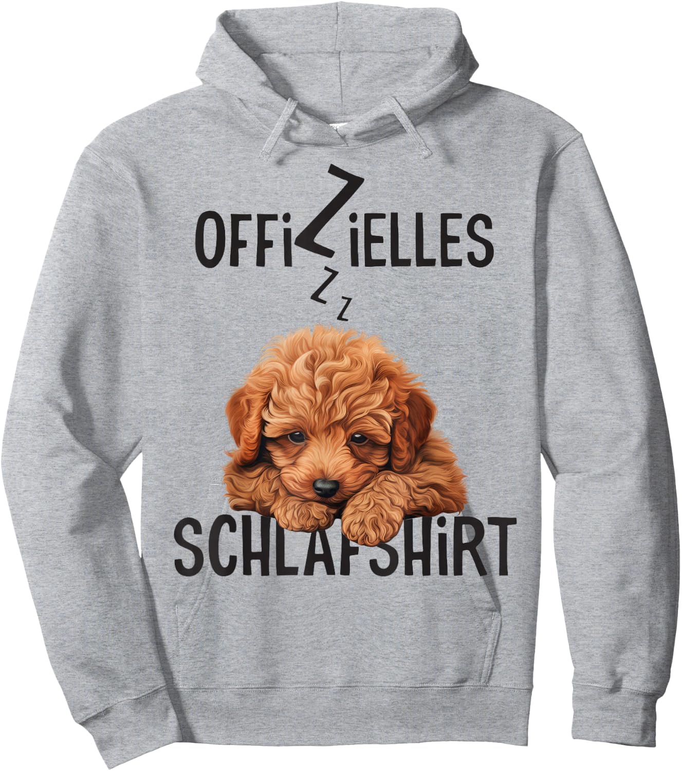 Official Sleep Shirt with Dog Funny Toy Poodle , White Hoodie - Hoodie | Ash