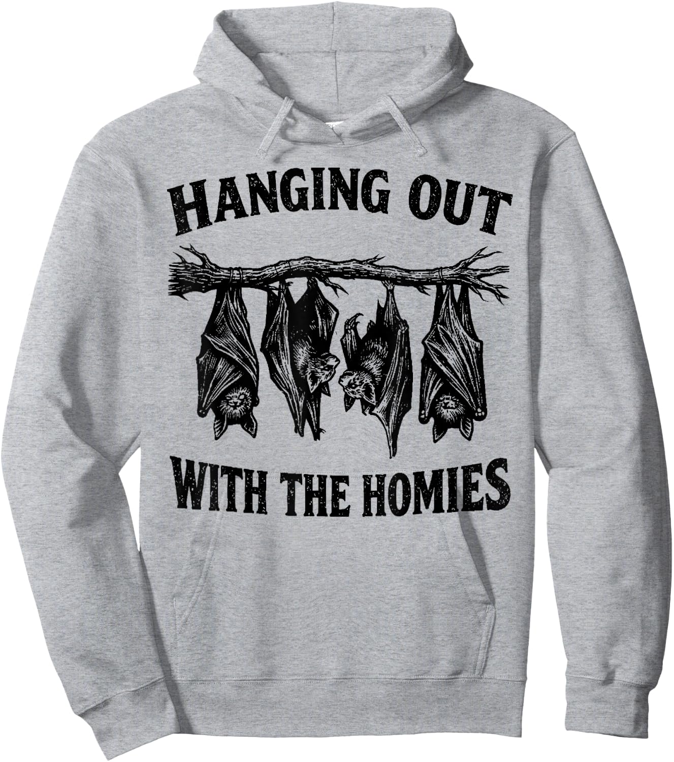 Mit den Homies abhängen, lustige Fledermäuse von Oben nach unten, dunkler Humor Hoodie - Hoodie | Ash
