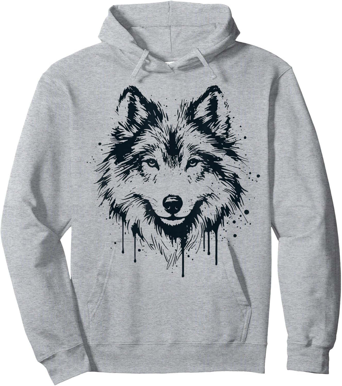 Wolf Woman Girl Boy Child Drawing Art Wolf Design , white, S Hoodie - Hoodie | Ash