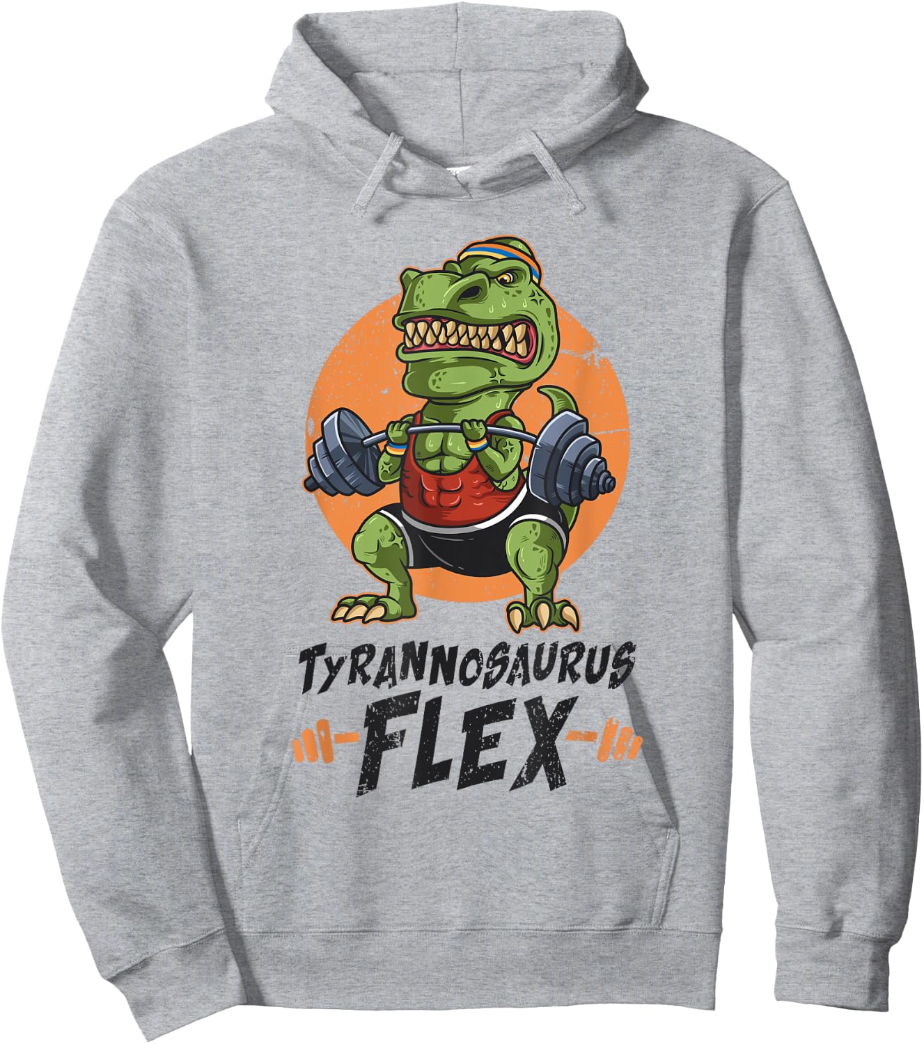 T-Rex Weightlifting Tyrannosaurus Flex Workout Dino Gym Gift Hoodie - Hoodie | Ash
