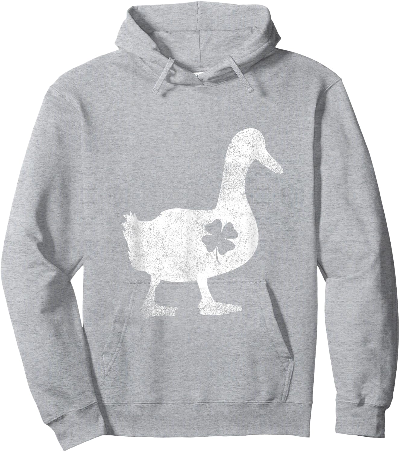Duck Silhouette Lucky Shamrock St. Patrick's Day Hoodie - Hoodie | Ash
