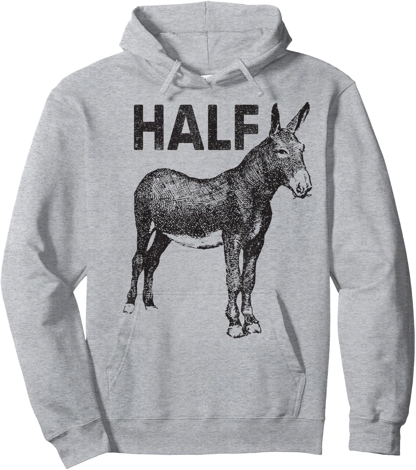 Funny apparel Half Ass Donkey Mule Horse Lazy Hoodie - Hoodie | Ash