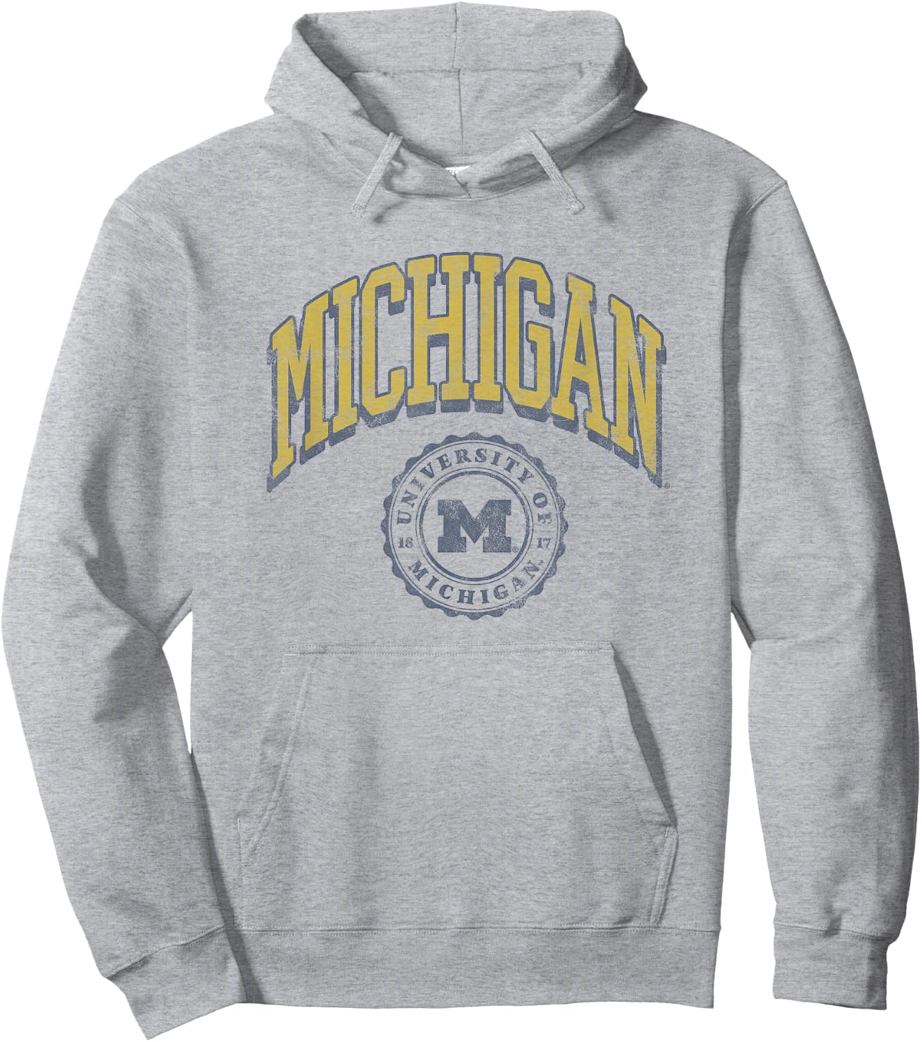 University of Michigan Wolverines U of M Classic Seal Hoodie - Hoodie | Ash