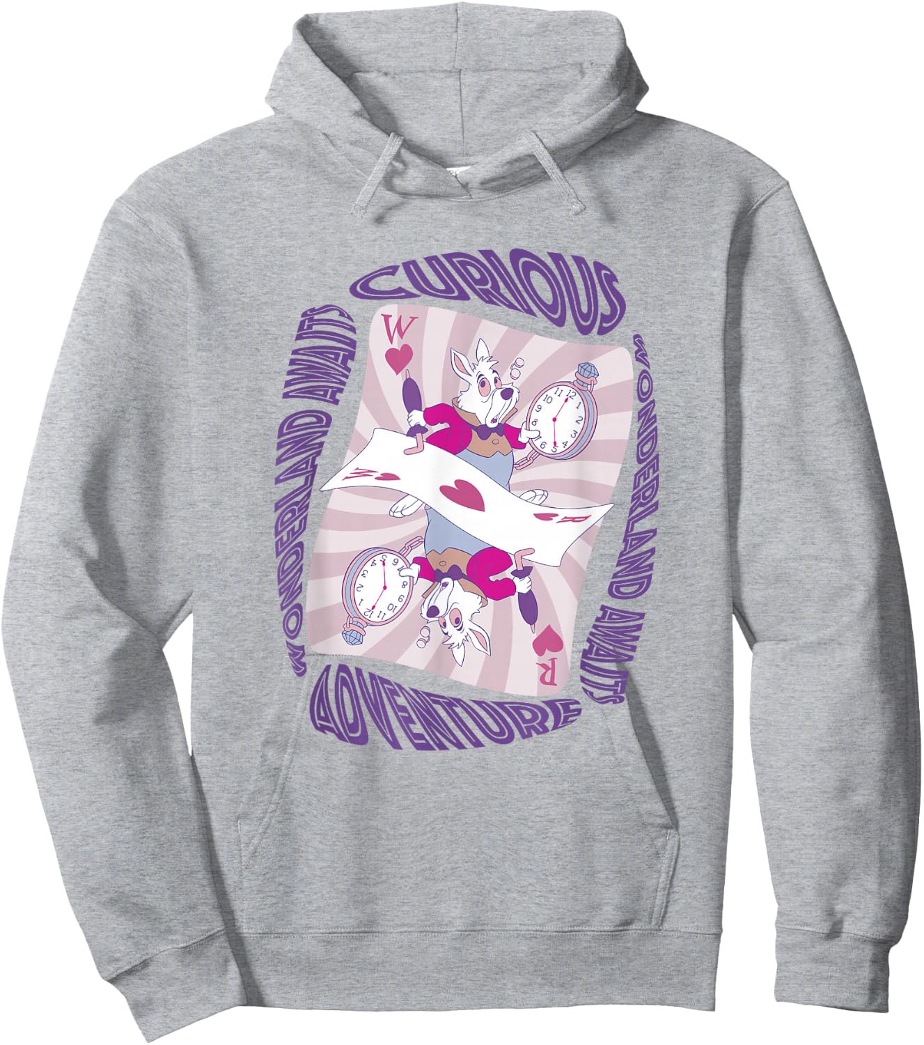 Disney Alice In Wonderland Adventure Awaits White Rabbit Hoodie - Hoodie | Ash