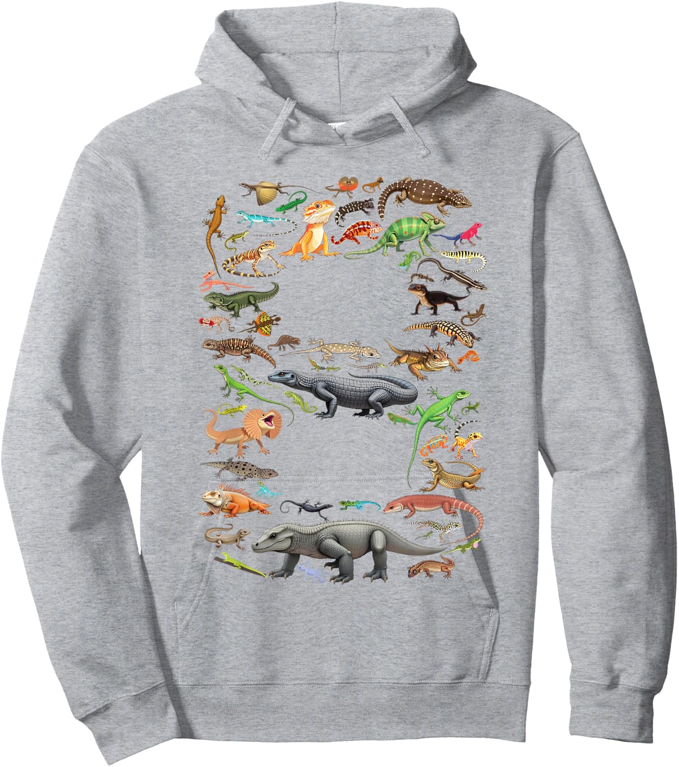 8 Years Old 8th Birthday Lizards Reptiles Figures Number Hoodie - Hoodie | Ash